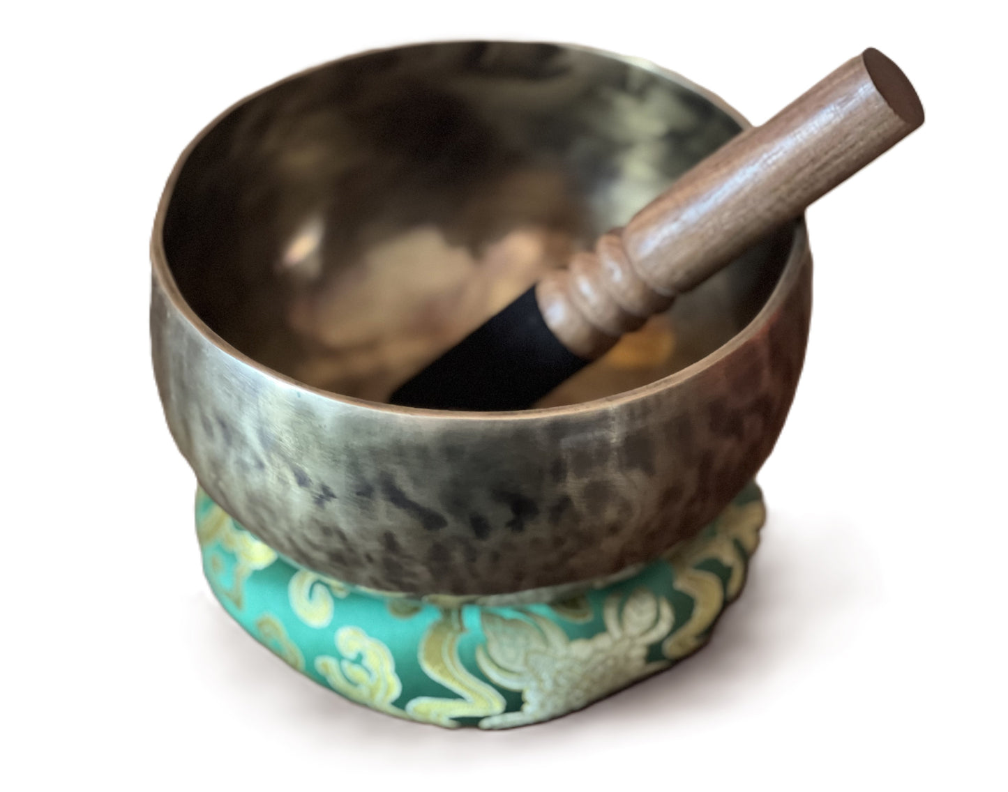 HAND-HAMMERED/ HANDMADE SMALL TIBETAN SINGING BOWL FROM NEPAL SUPPLIED WITH FREE CUSHION AND MALLET