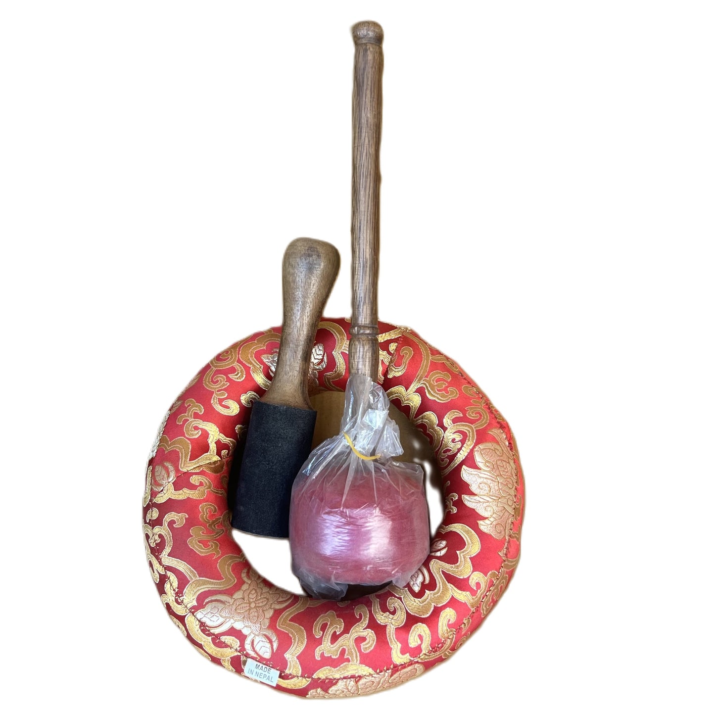 HAND-HAMMERED/ HANDMADE LARGE TIBETAN SINGING BOWL FROM NEPAL SUPPLIED WITH FREE CUSHION AND MALLET