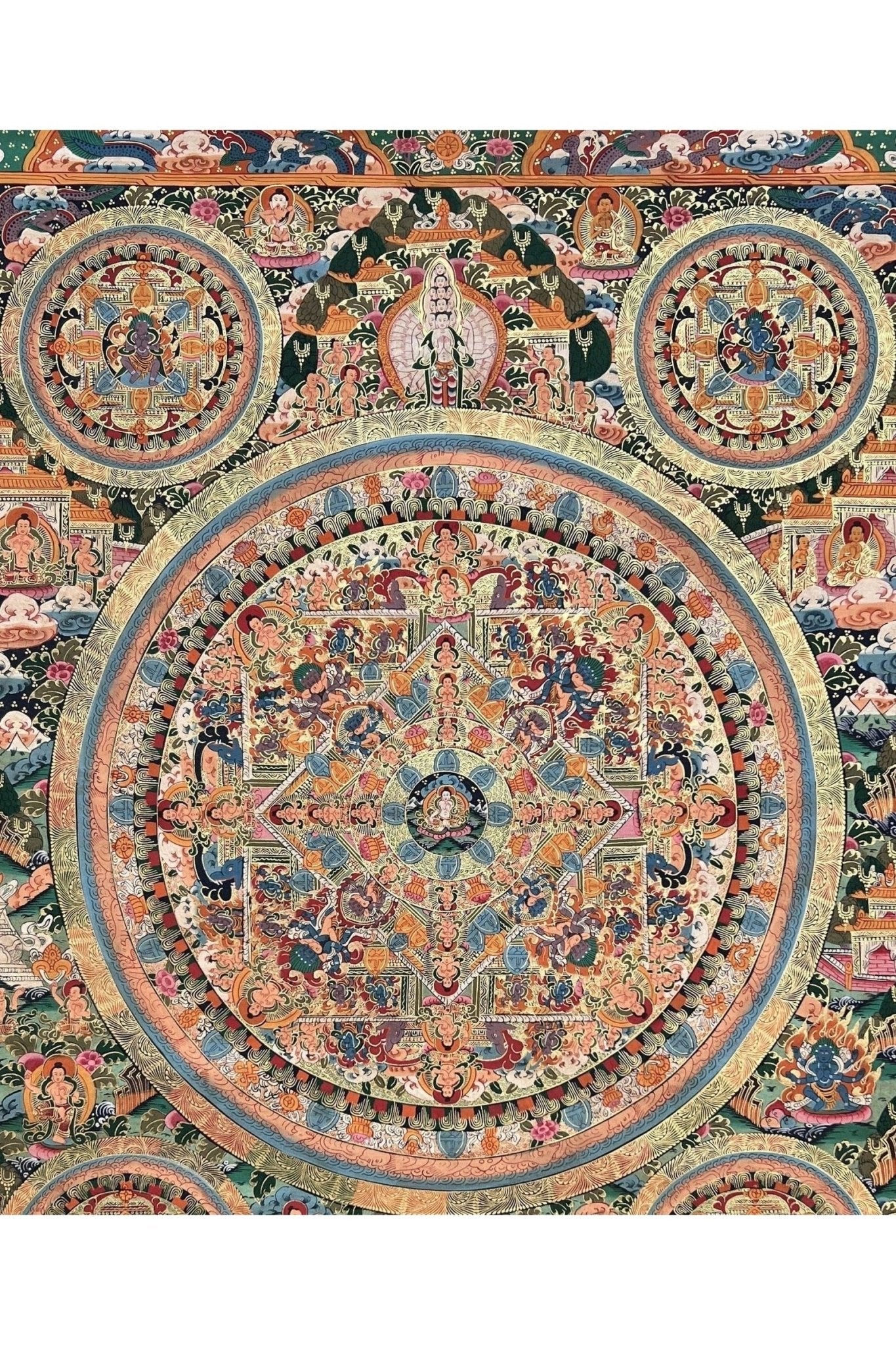 Buddha Life/ Wheel of Life/ Bhavachakra Mandala Large Masterpiece 24 K Gold Thangka Painting Original Art - Tibetan Thangka Art