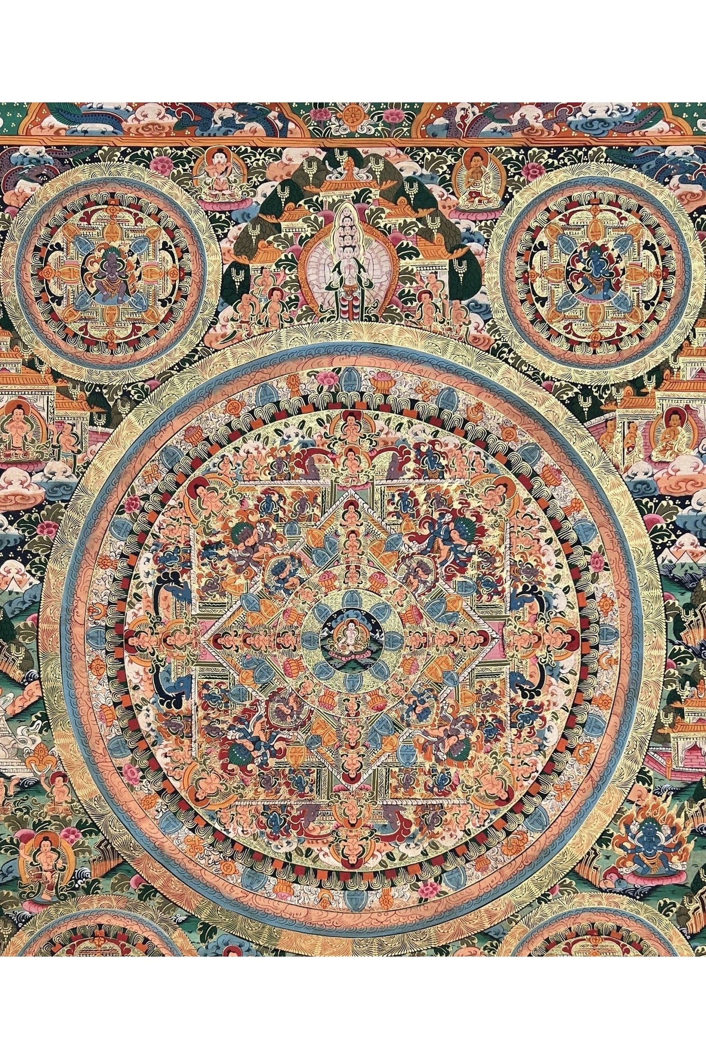 Buddha Life/ Wheel of Life/ Bhavachakra Mandala Large Masterpiece 24 K Gold Thangka Painting Original Art - Tibetan Thangka Art