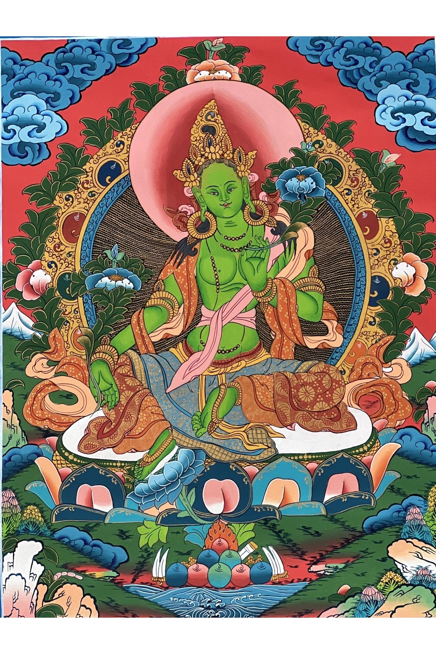 Green Tara/ Shyamatara / Mother Goddess/ Master Quality Tibetan Thangka Painting Original Hand - painted Buddhist Meditation Art - Tibetan Thangka Art