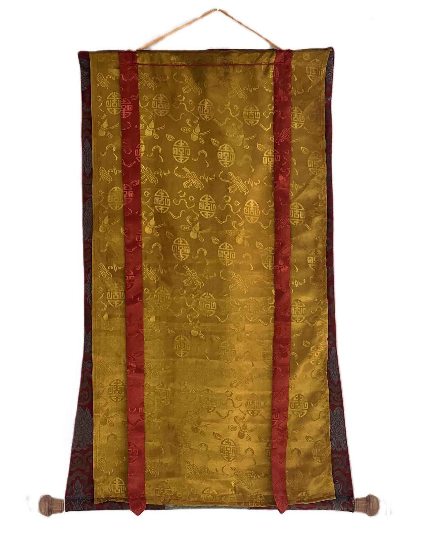 Guru Dragpur/Dragpo/ Vajra Armor Practice Nyingma Tradition Original Hand - painted Oil Varnished Tibetan Thangka Painting with Silk Brocade - Tibetan Thangka Art
