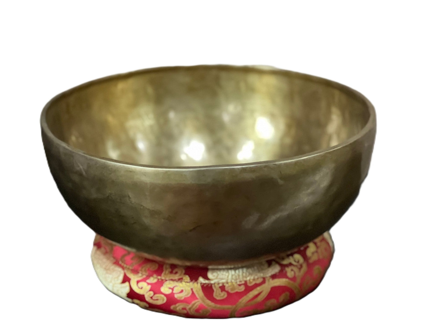 Hand - Hammered Large Tibetan Singing Bowl/ Himalayan Bowl for Sound Healing, Includes Free Cushion and Mallet - Tibetan Thangka Art