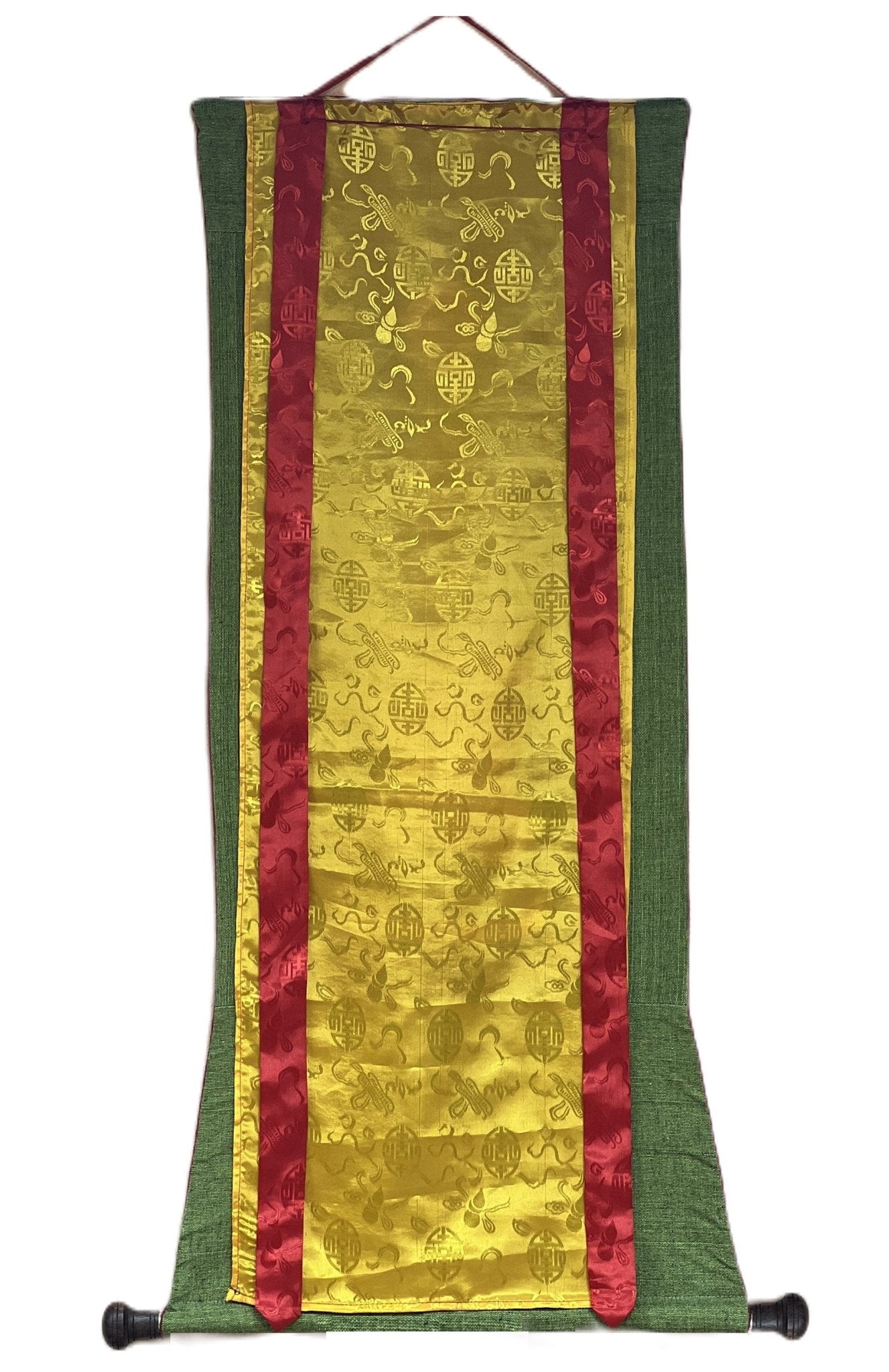 Hand - painted 7 Chakra Yogic Chakra Kundalini Healing Original Tibetan Thangka Panting with Cotton Brocade - Tibetan Thangka Art