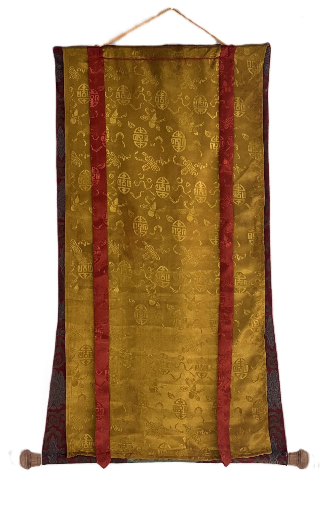 Hand Painted Chhinnamasta Thangka Art | Tantric Energy | Chhinnamastika Chandika | Oil Varnished Jogini Maa Painting with Silk Brocade - Tibetan Thangka Art