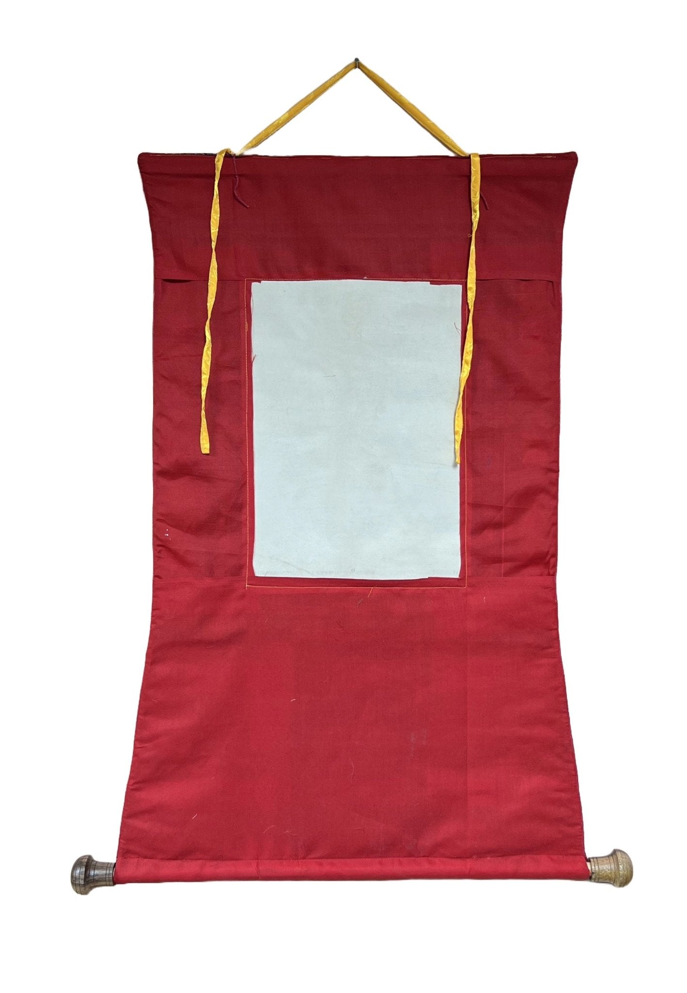Hand - Painted Machig Labdron | Ahdron Chodron Tibetan Yogini Thangka | Buddhist Art Wall Hanging for Chod Practice with Premium Silk Brocade - Tibetan Thangka Art