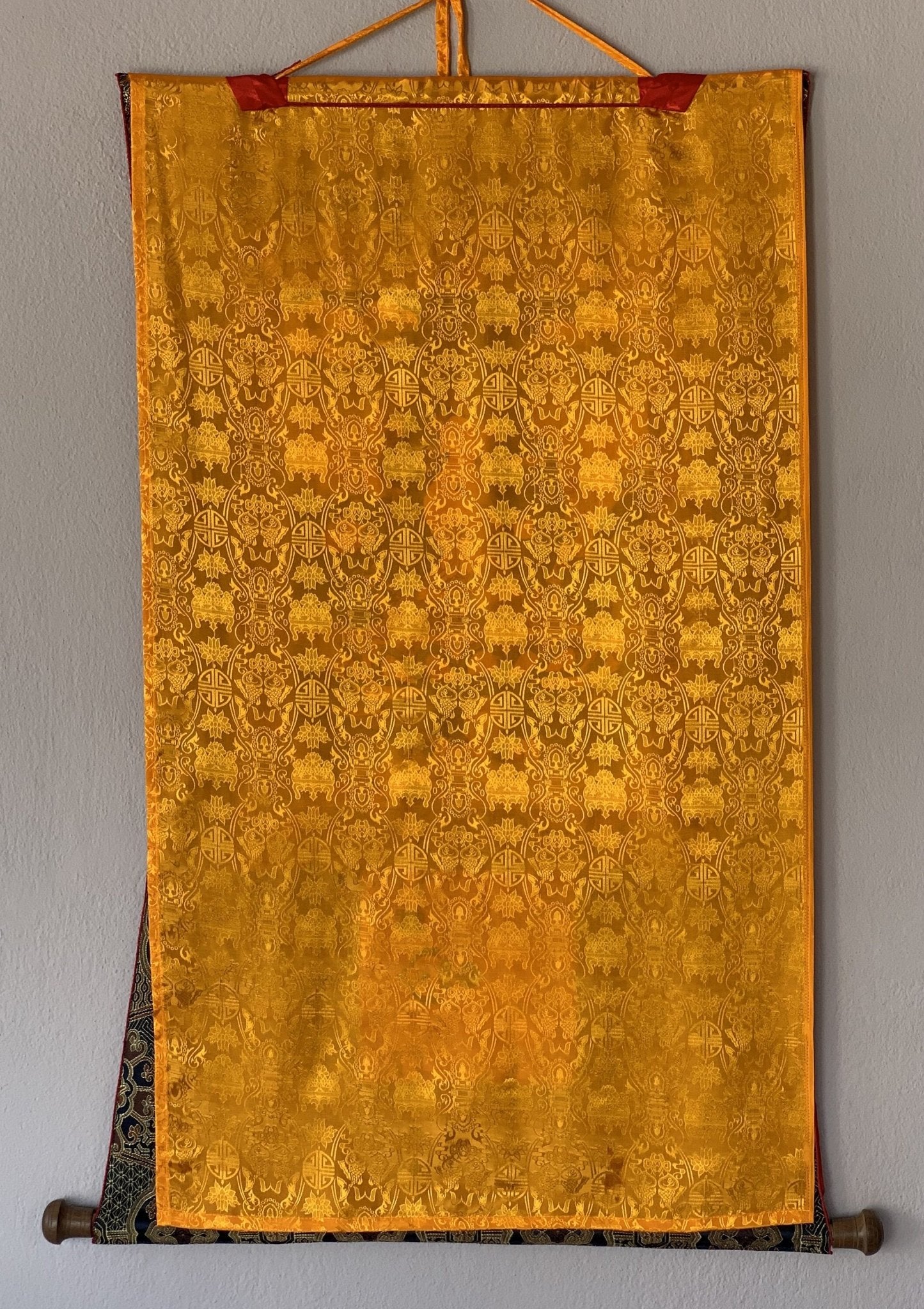 Hand painted Original Master Quality Manjushree / Jampelyang/ God Of Wisdom Tibetan Thanka / Thangka / Painting With Silk Brocade - Tibetan Thangka Art