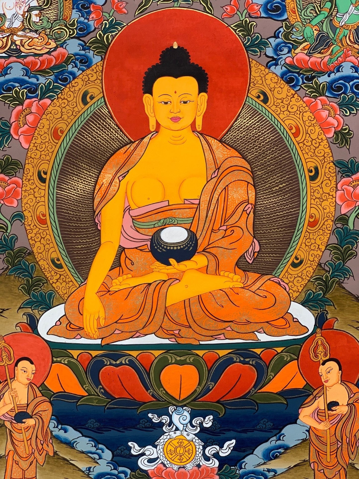 Hand - painted, Shakyamuni, Gautama Buddha, Tibetan Thangka Painting 15 x 20 - inch - Tibetan Thangka Art