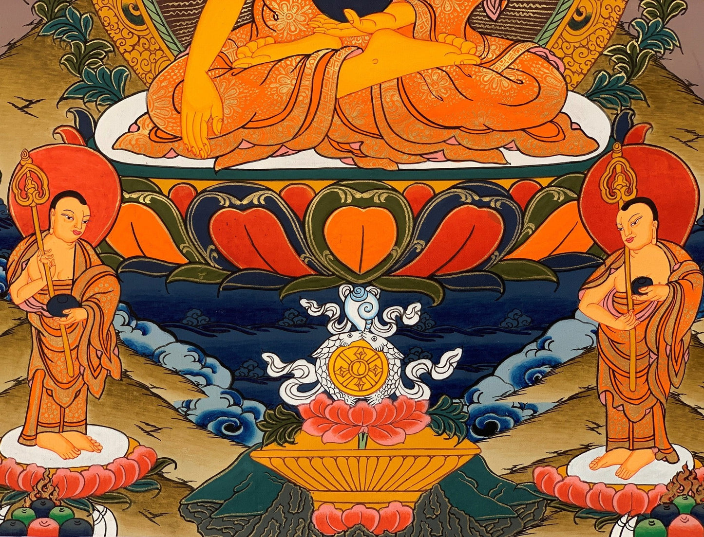 Hand - painted, Shakyamuni, Gautama Buddha, Tibetan Thangka Painting 15 x 20 - inch - Tibetan Thangka Art