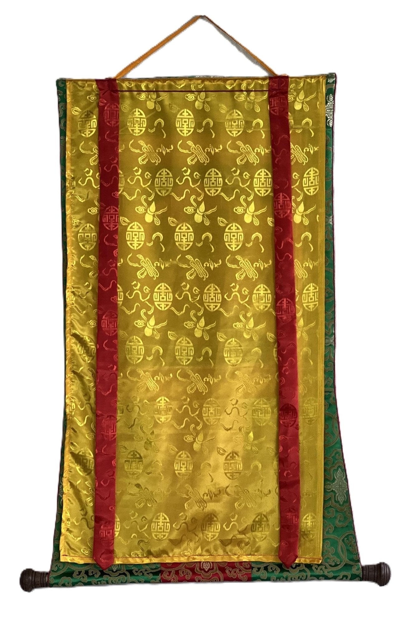 Hand - Painted Tibetan Thangka: Elephant Path, Samatha Meditation, Way to Heaven with Silk Brocade - A High - Quality Masterpiece for Meditation - Tibetan Thangka Art