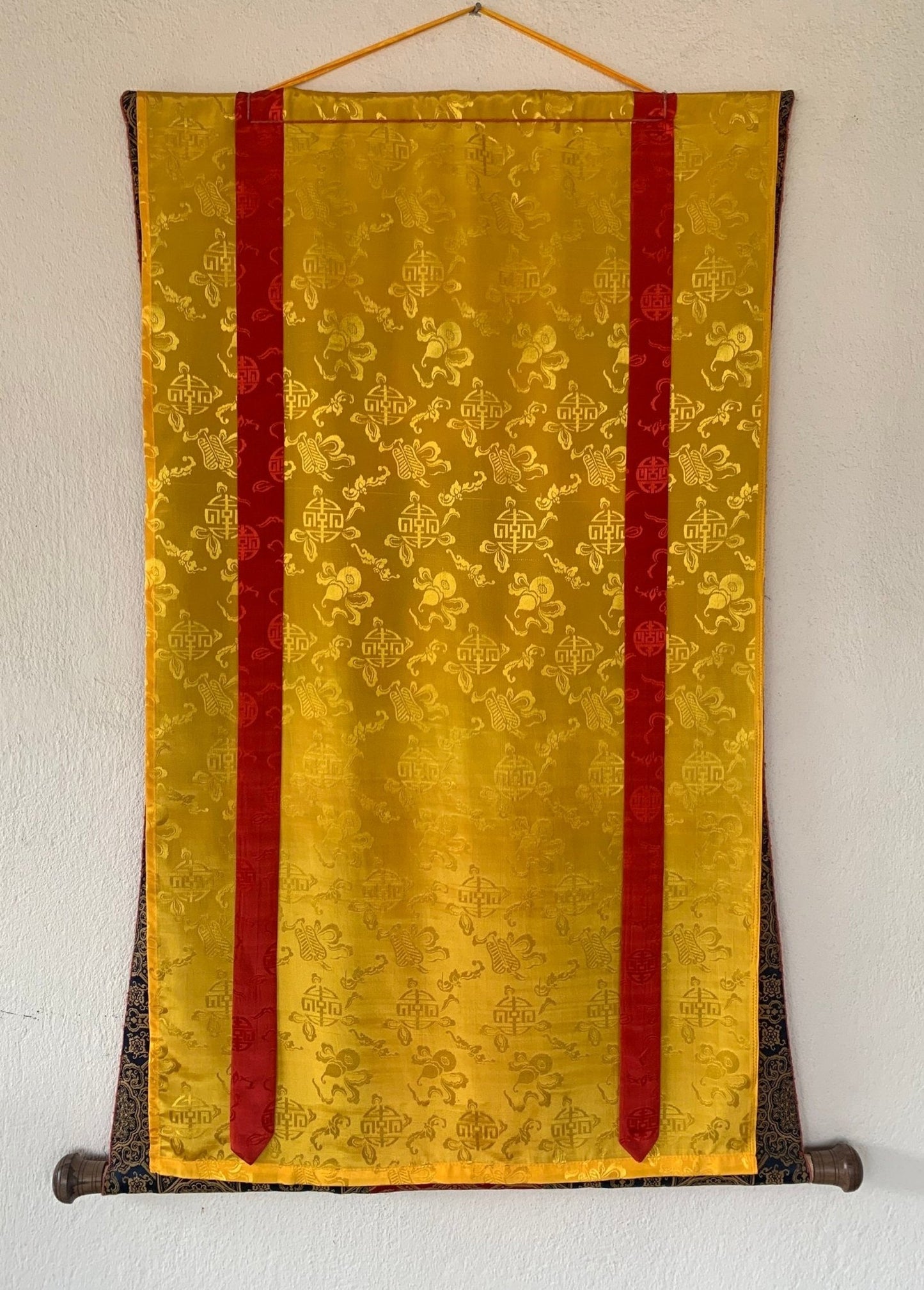 Hand - Painted Tibetan Yogini Thangka - Machig Labdron/Ahdron Chodron Art - Premium Silk Brocade Wall Hanging - Buddhist Decor for Home - Tibetan Thangka Art