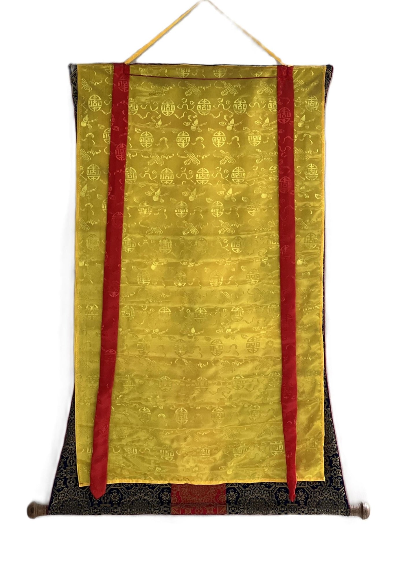 High - Quality Digital Giclée Print of an Original Green Tara Newari Paubha Thangka - Compassion Meditation Art with Premium Silk Brocade - Tibetan Thangka Art