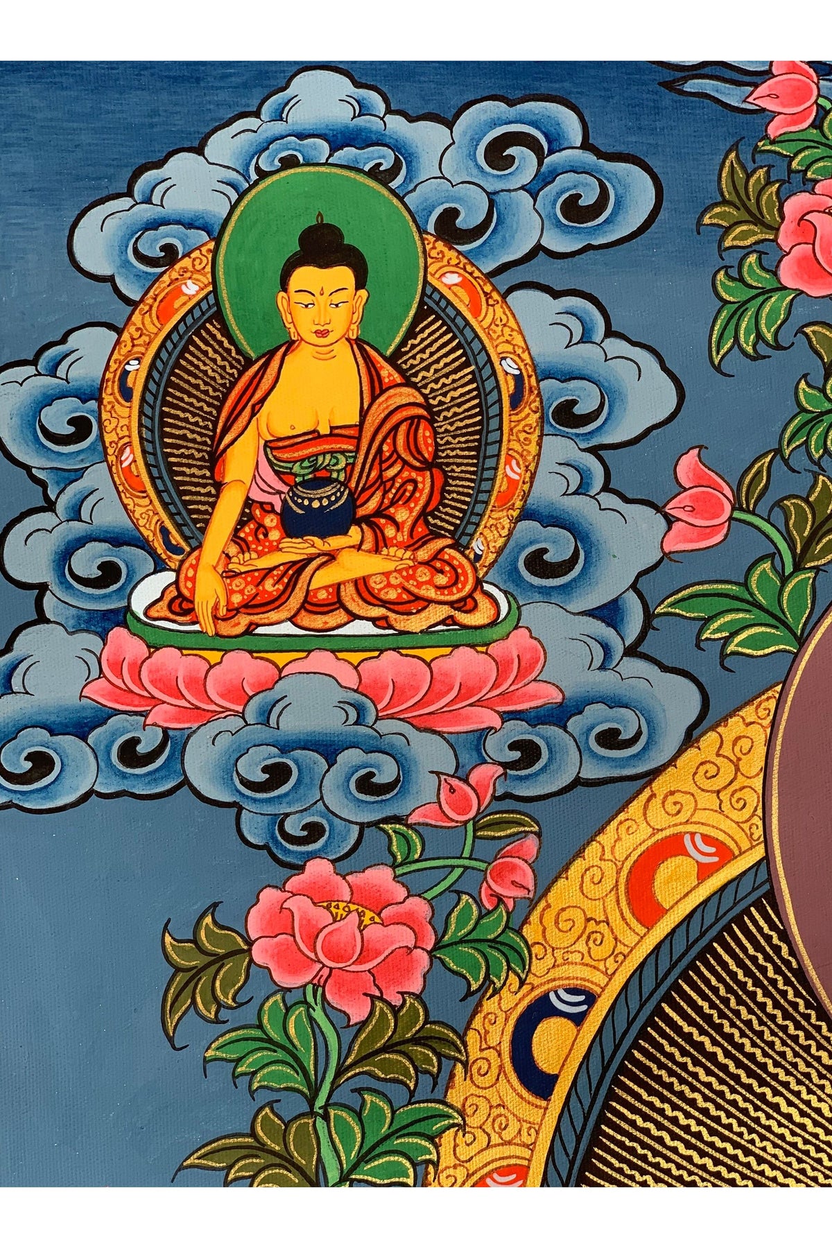Hand-Painted White Tara Thangka Painting - Tibetan Mother Goddess Art