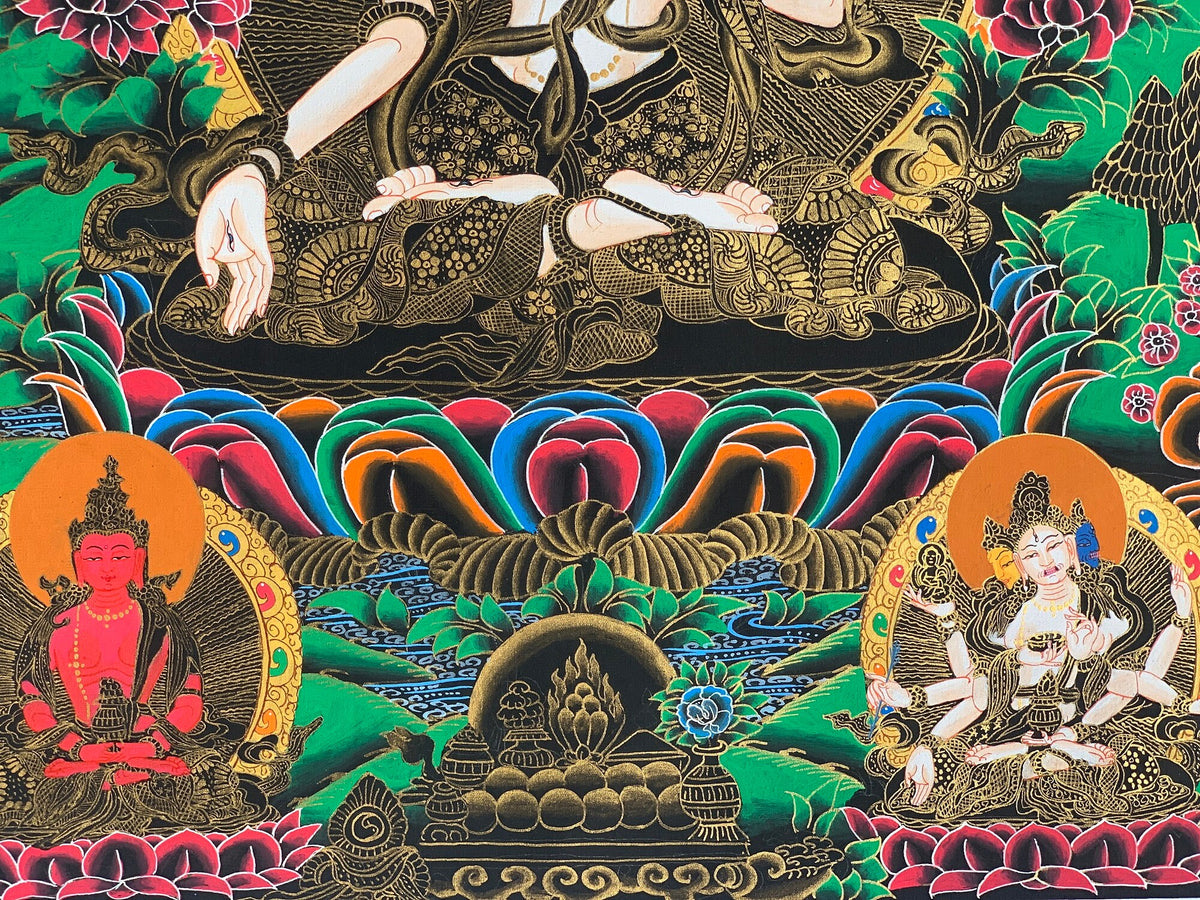 White Tara, Sitatara, Mother Goddess, Tibetan Thangka, Thanka Painting, Original Art 18 x 24 Inch
