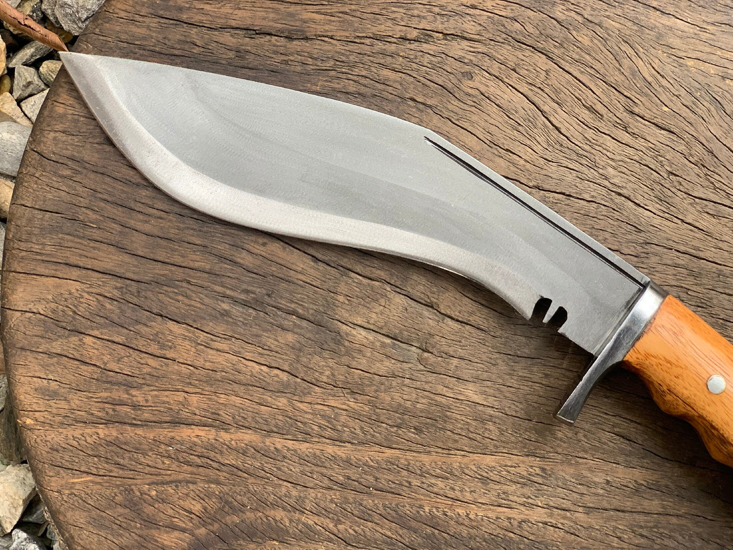 Gurkha Nepal Hand-forged 2 fuller Full Tang High Temper Iraqi Khukuri Kukri Knife 8 Inch Blade Gripper Blocker Handle
