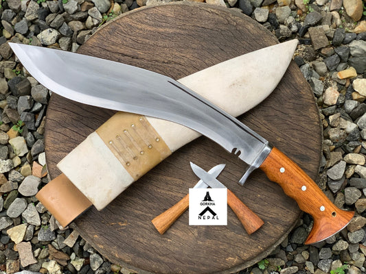 Gurkha Nepal Hand-forged, 13-Inch Blade, 2 Fuller Iraqi Khukuri, Khukri Kukri  Full Tang, Gripper Block Handle