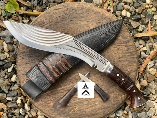 Gurkha Nepal Hand-forged 12-Inch Blade Extra Strong 6 Fuller Ganjawal Khukuri, Kukri Knife Full Tang