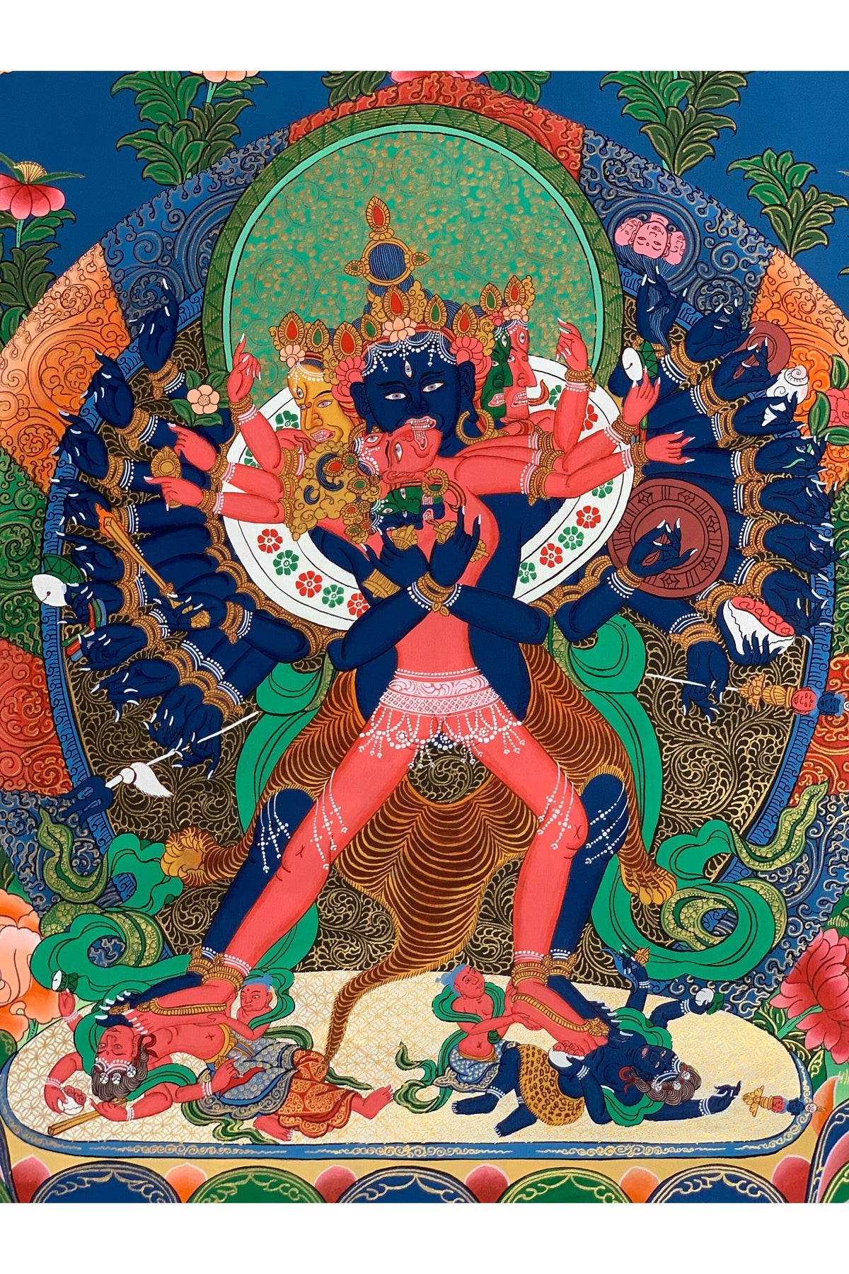 Kalachakra with Consort Vishvamata Thangka Painting - Tibetan Buddhist Yab-Yum Art