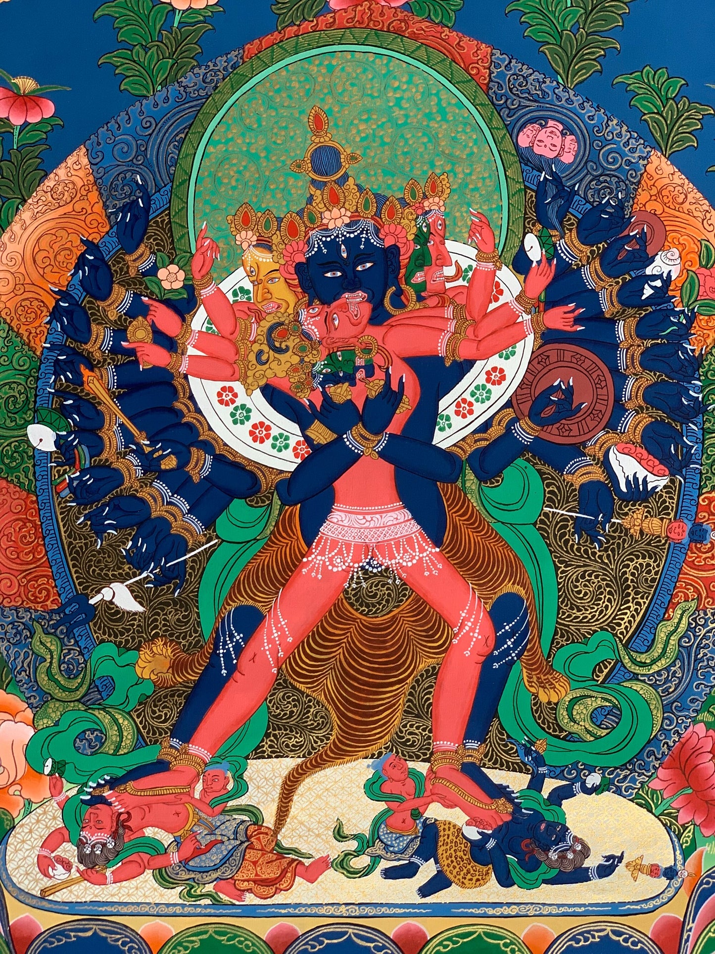 Kalachakra with Consort Vishvamata Thangka Painting - Tibetan Buddhist Yab-Yum Art