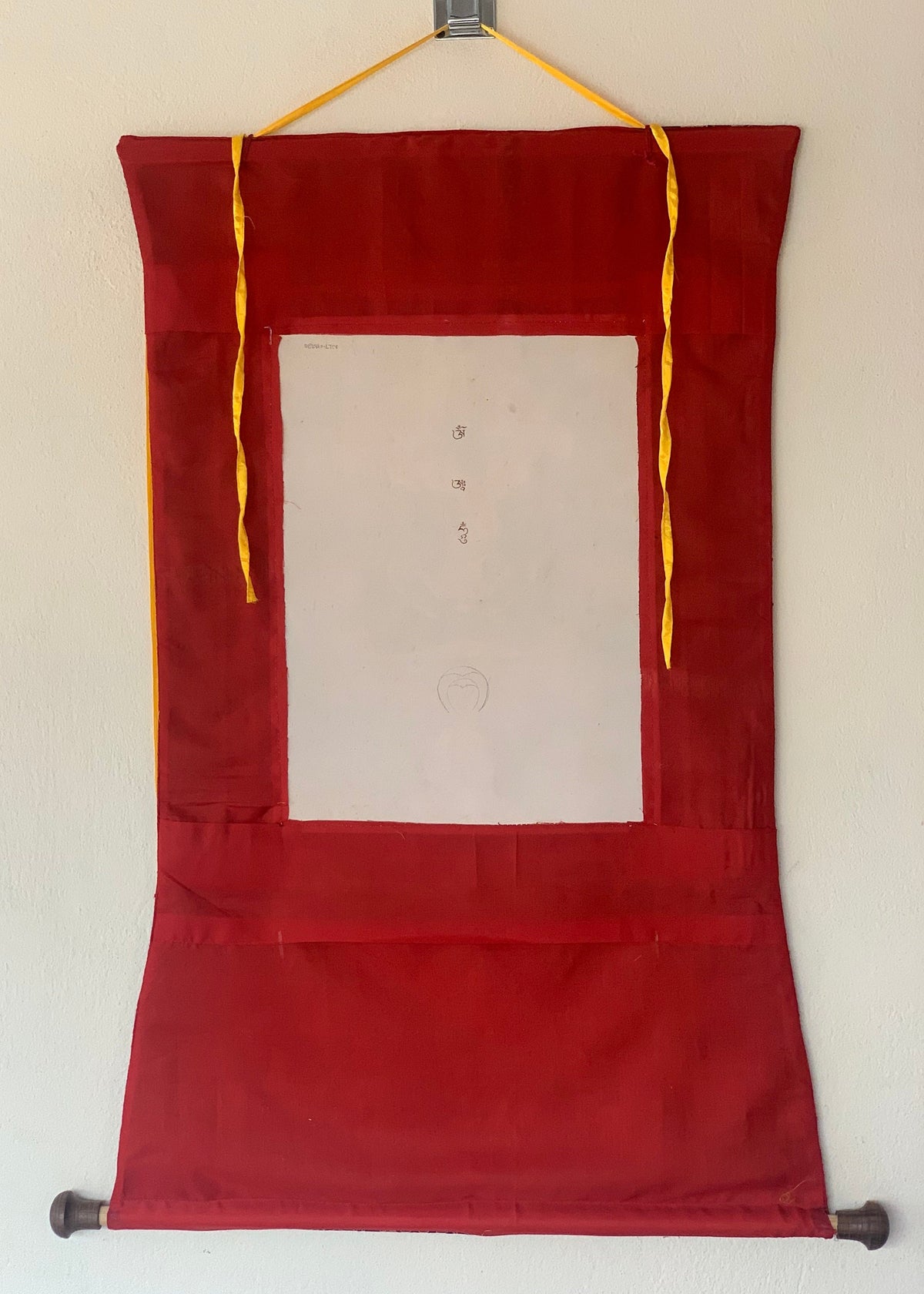 Buddha Shakti, Samantabhadra , Tibetan Thangka Painting, Original Art with Premium Silk Brocade