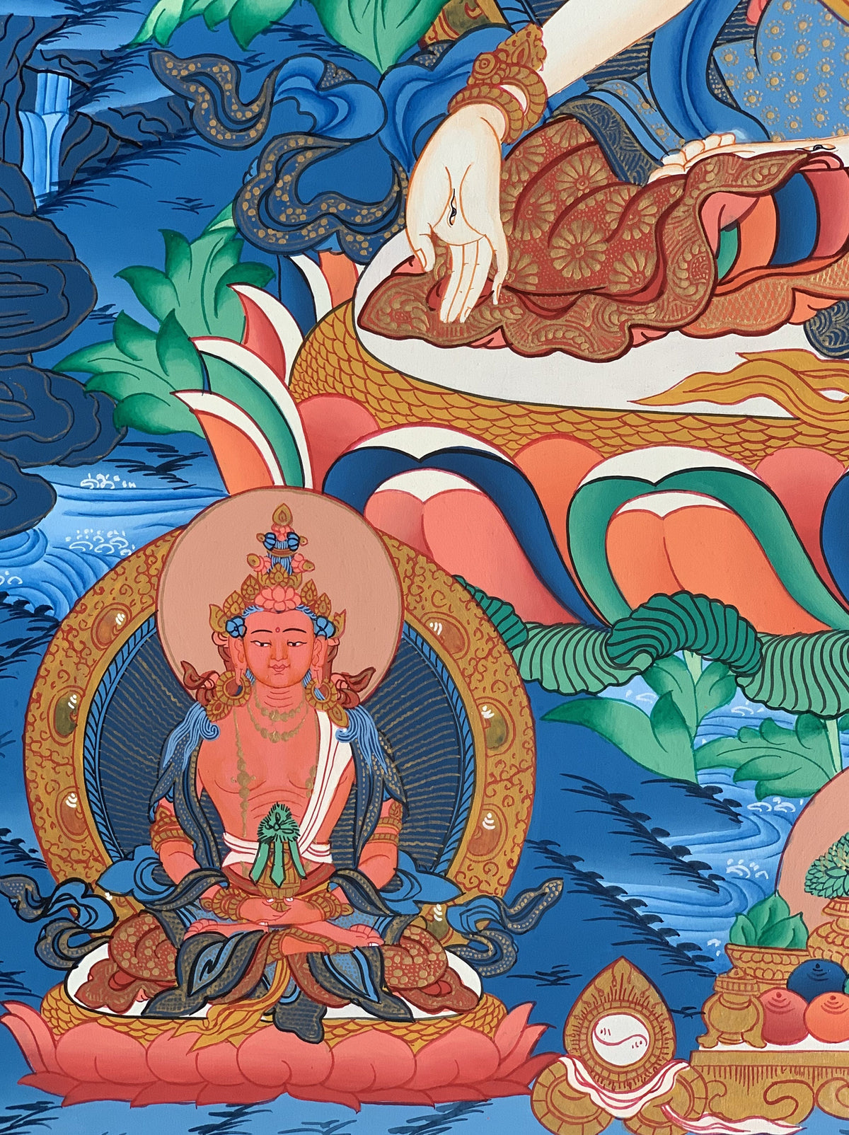 White Tara Thangka Painting, Mother Goddess Art, Hand-Painted Canvas