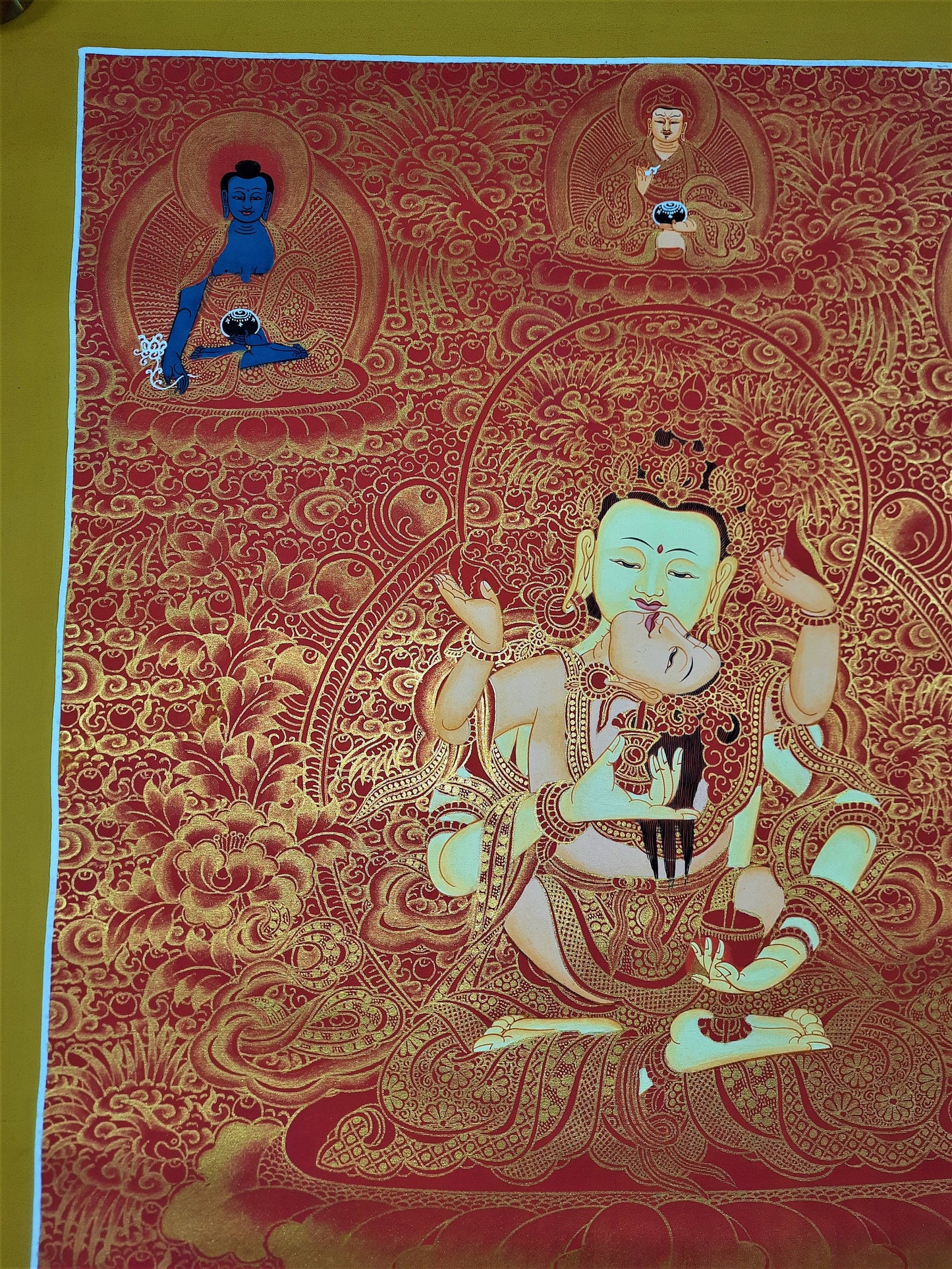 Hand-Painted Vajrasattva Thangka – Tibetan Compassion Art
