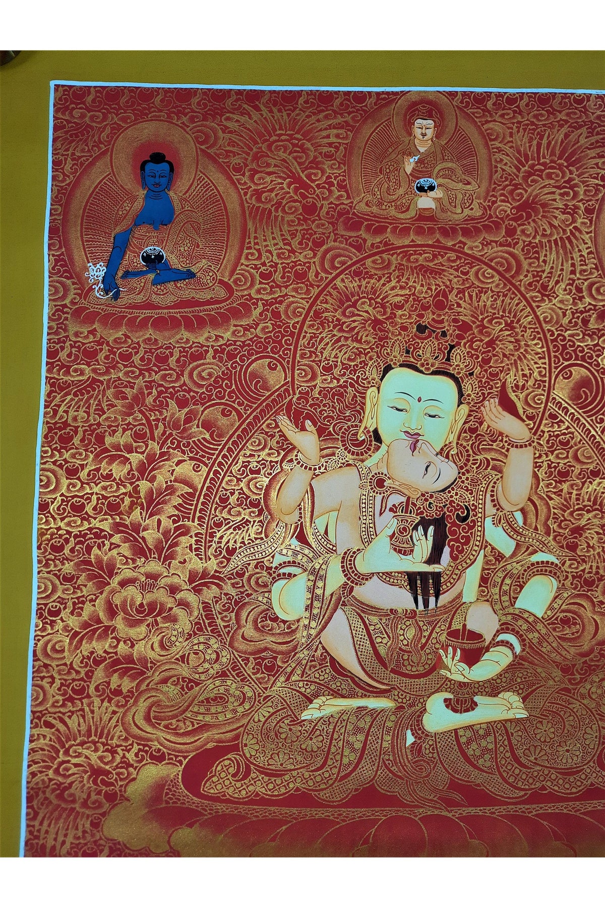 Hand-Painted Vajrasattva Thangka – Tibetan Compassion Art