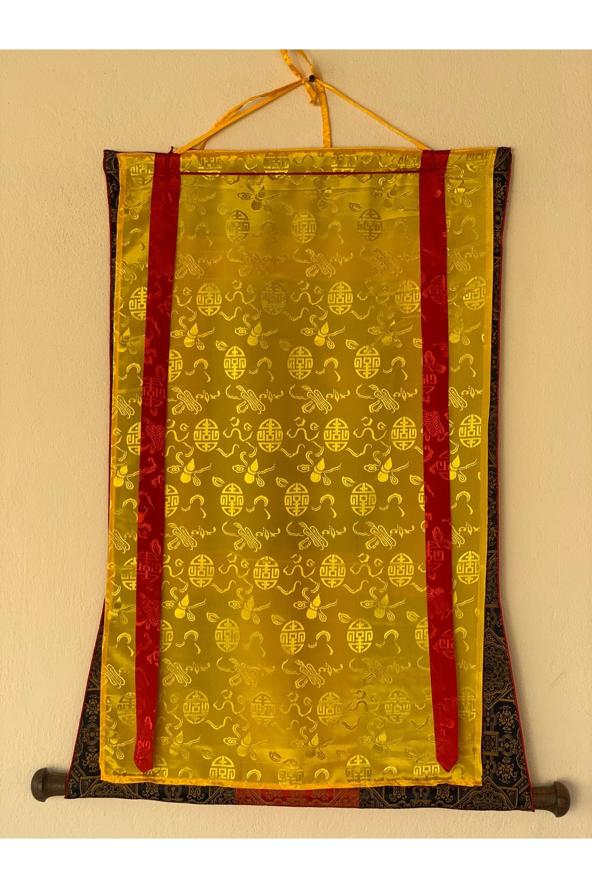 Hand-Painted 1000 Armed Avalokiteshvara Thanka, 24k Gold, Silk Framed