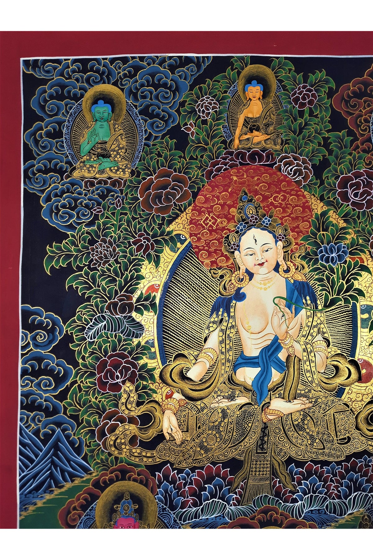 Hand Painted White Tara Thangka, Tibetan Mother Goddess Art
