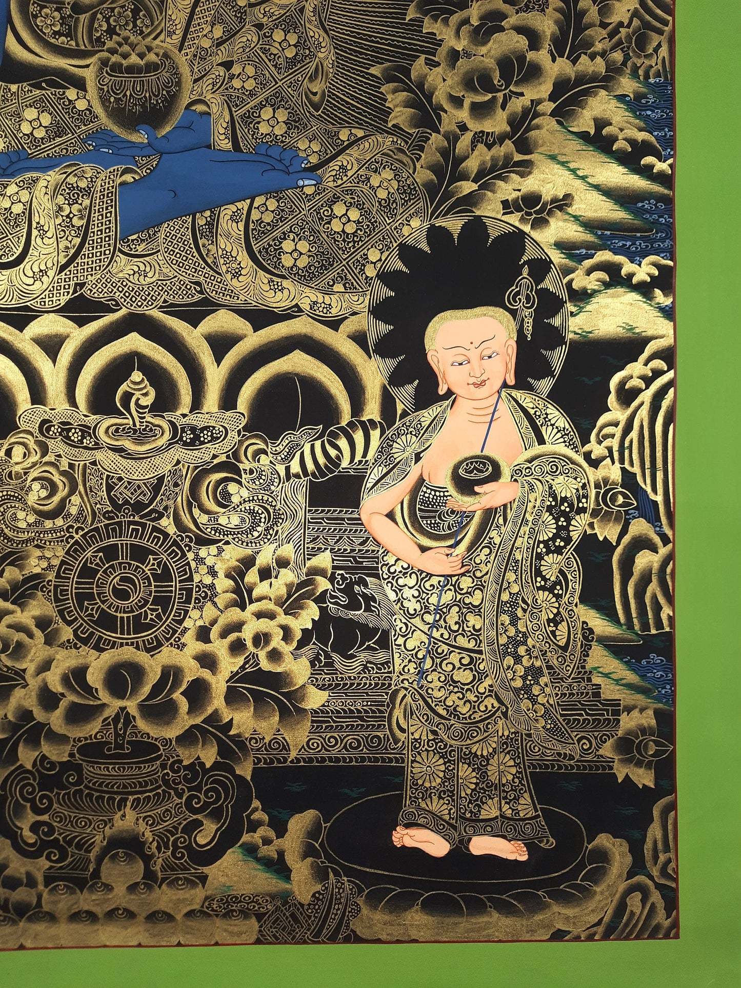Medicine Buddha Thangka Painting, Hand-Painted Tibetan Art
