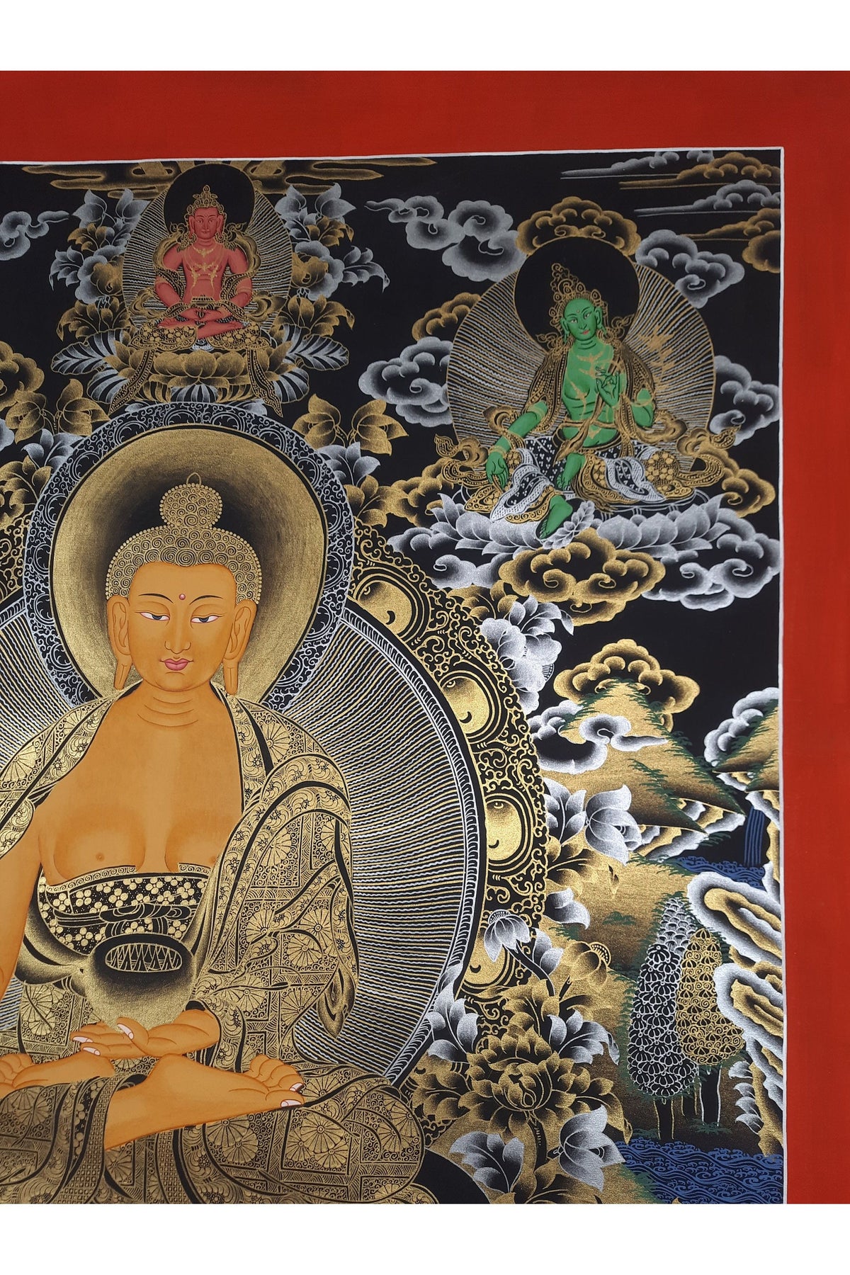 Hand Painted Shakyamuni Buddha Thangka Painting, Tibetan Canvas