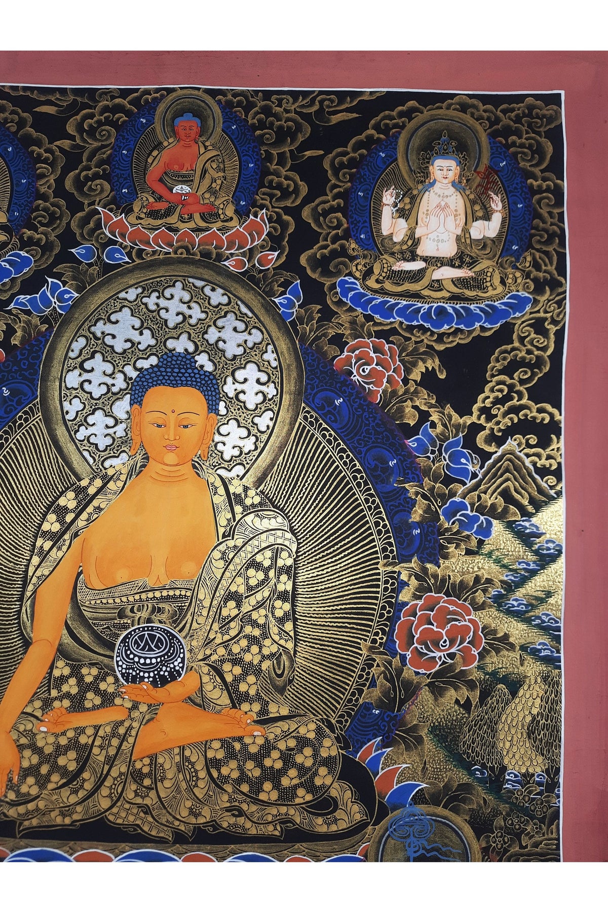 Hand Painted Shakyamuni Buddha Thangka Painting, Tibetan Wall Art