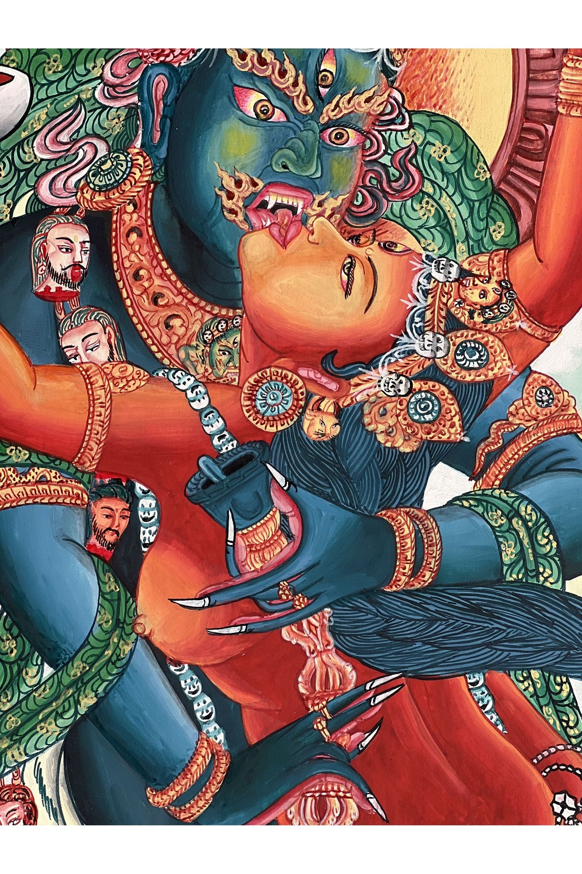 Chakrasamvara Shakti Yab-Yum Thangka | Newari Paubha Painting | Union of Bliss and Emptiness | Nepal Masterpiece