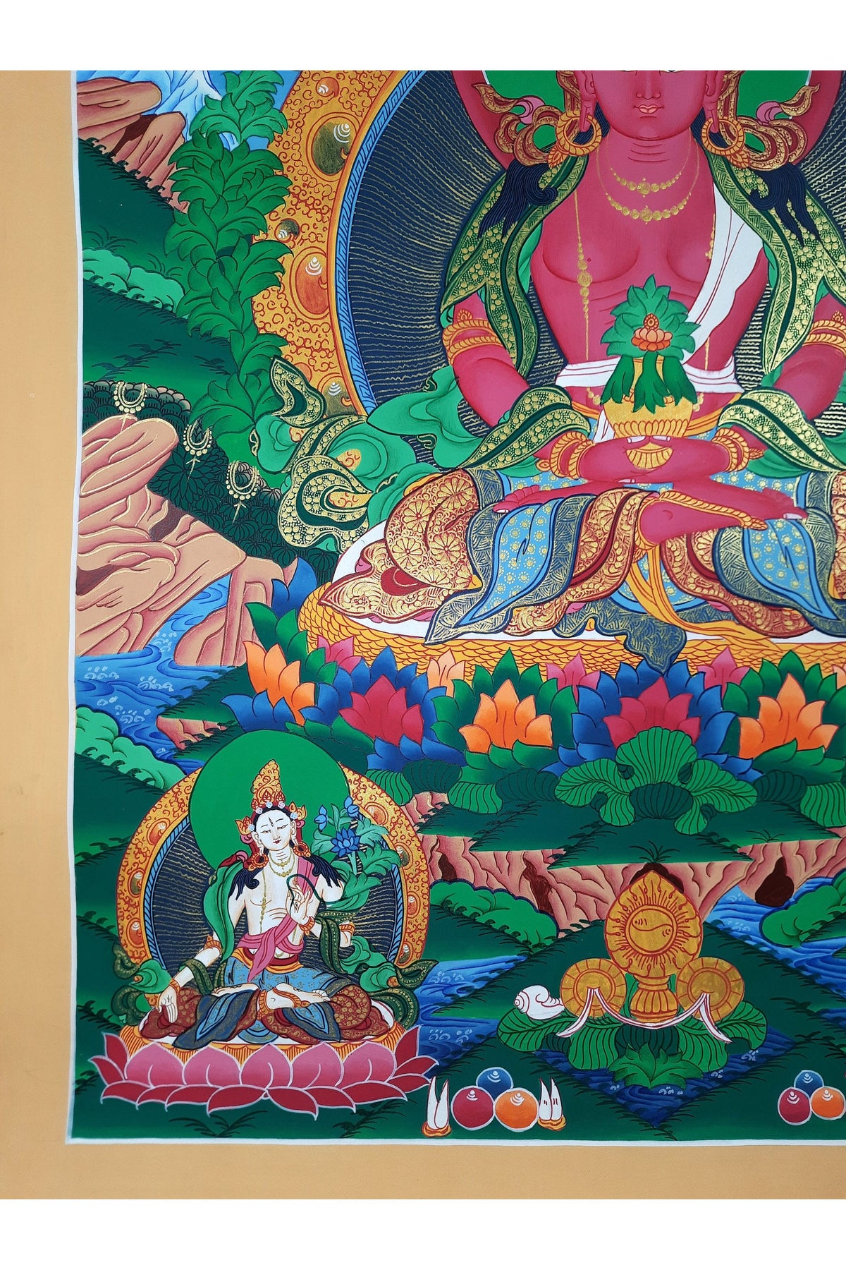Hand Painted Buddha Thangka, Aparmita Amitayus, Tibetan Art
