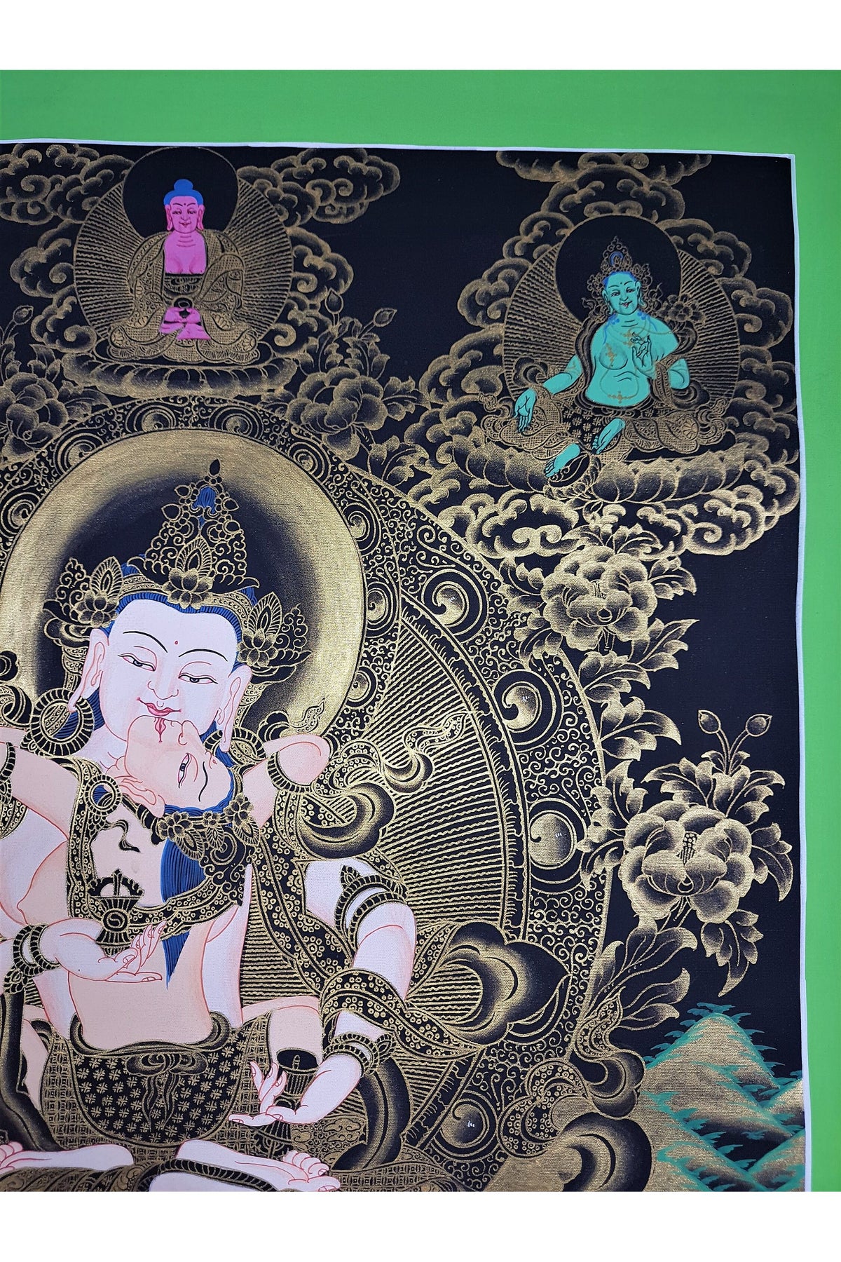 Hand-Painted Vajrasattva Thangka – Tibetan Buddhist Wall Hanging
