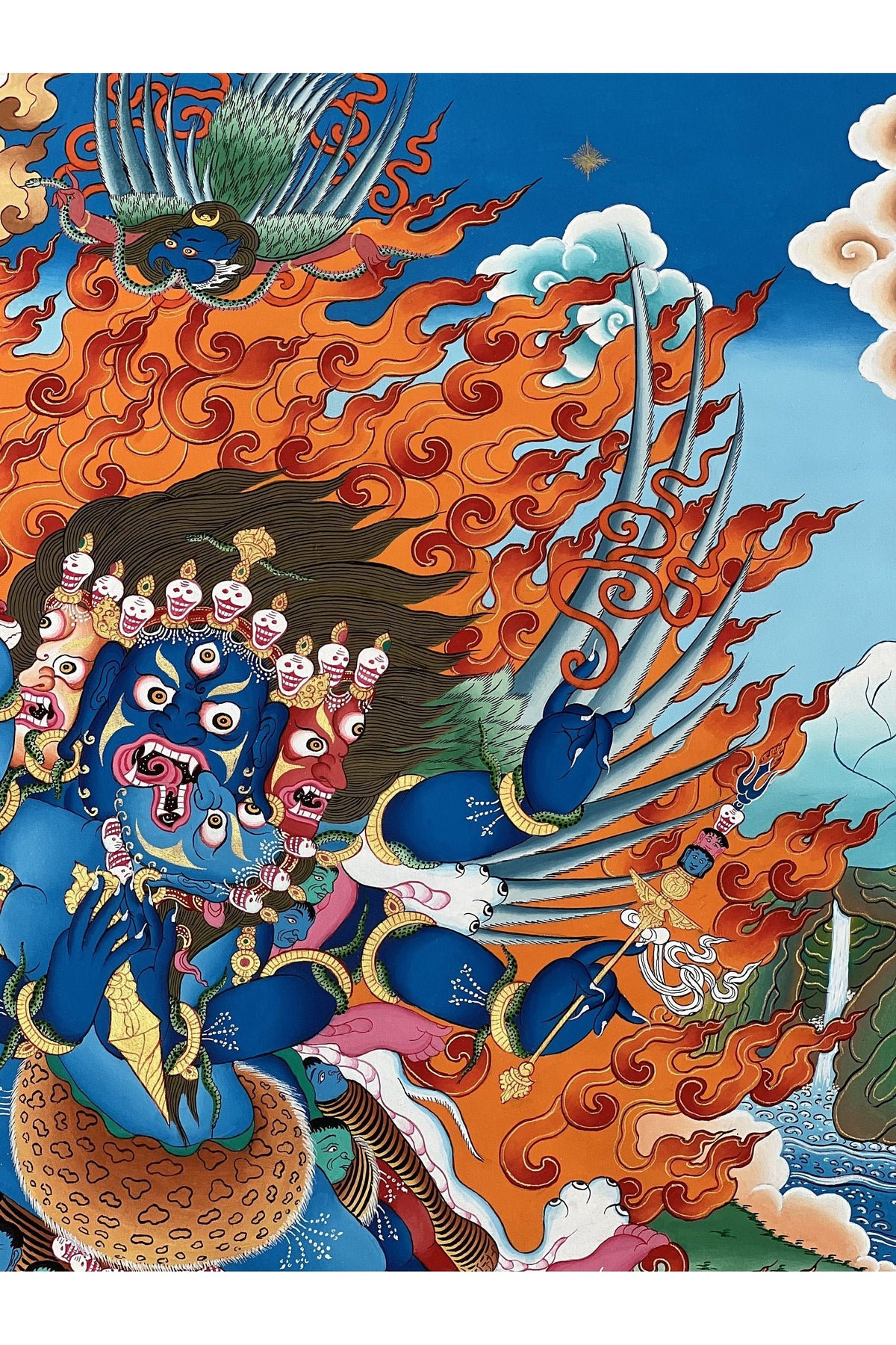 Hand-painted Vajrakilaya Thangka: Dorje Phurba, Tibetan Buddhist Art