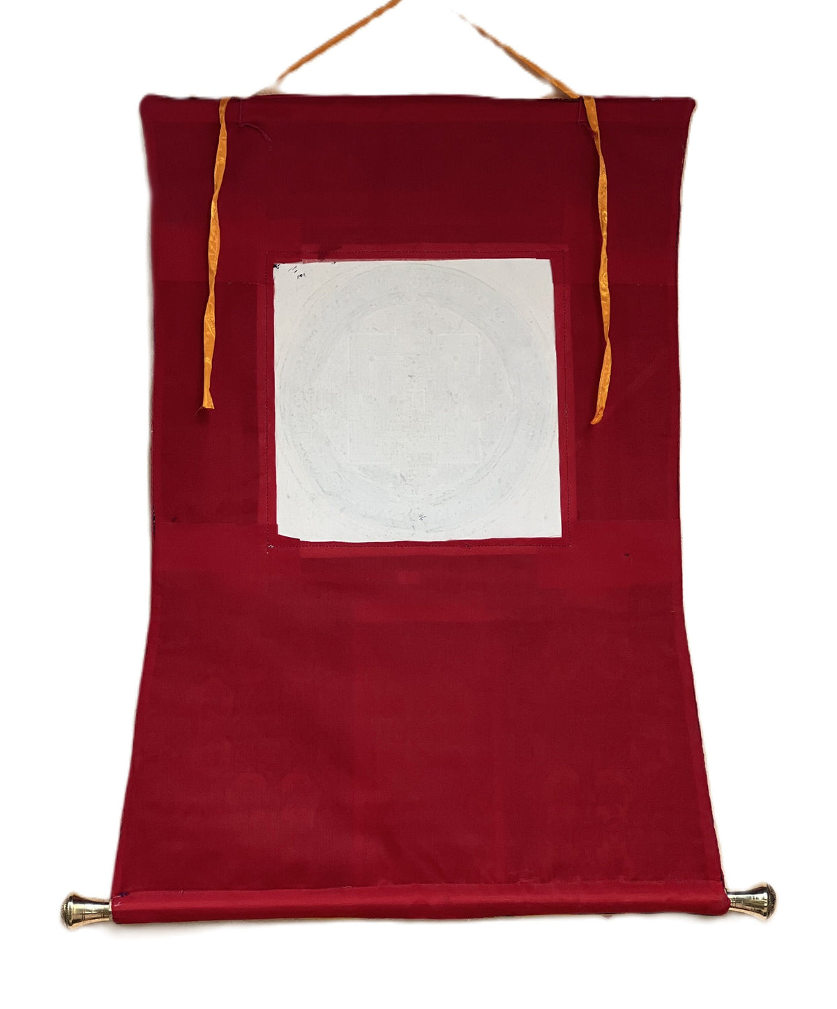 Kalachakra Mandala Tibetan Thangka Painting with Silk Brocade