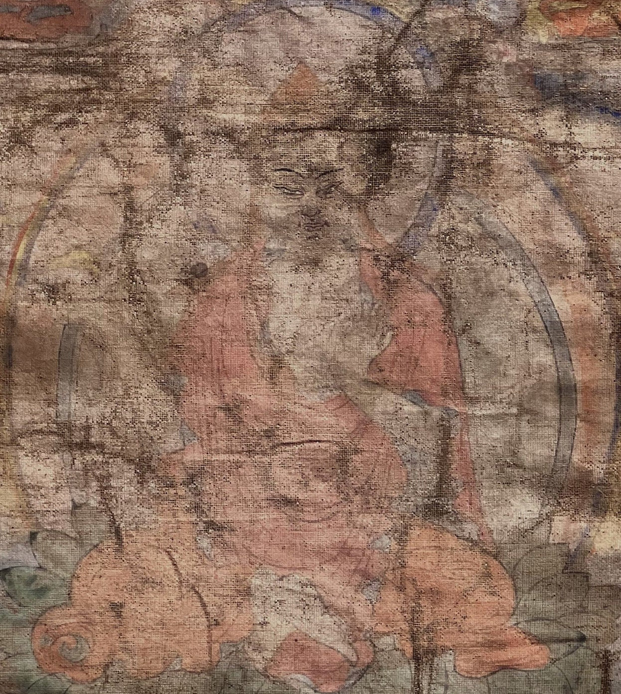 Original Hand-Painted Chongapa/ Je Tsongkhapa Old Tibetan Thangka Painting- Vintage