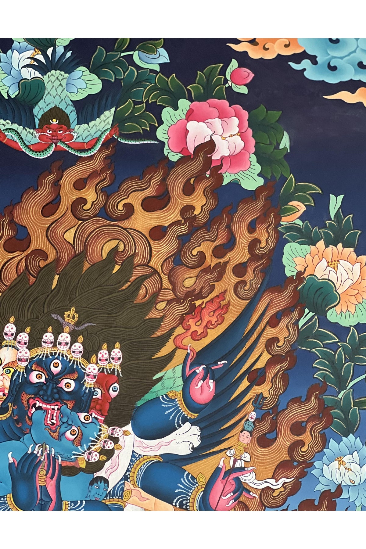 Hand-Painted Vajrakilaya Thangka Art | Tibetan Tantric Deity Painting