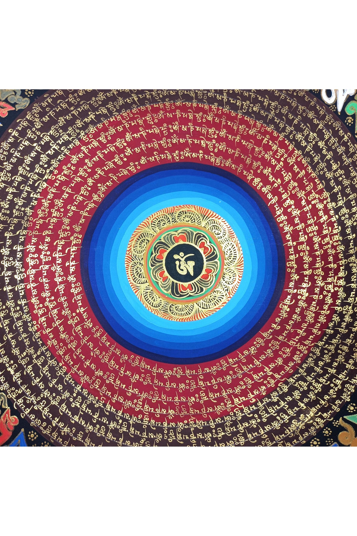 Om Mantra Mandala Thangka Painting | Tibetan Meditation Art, Home Blessing