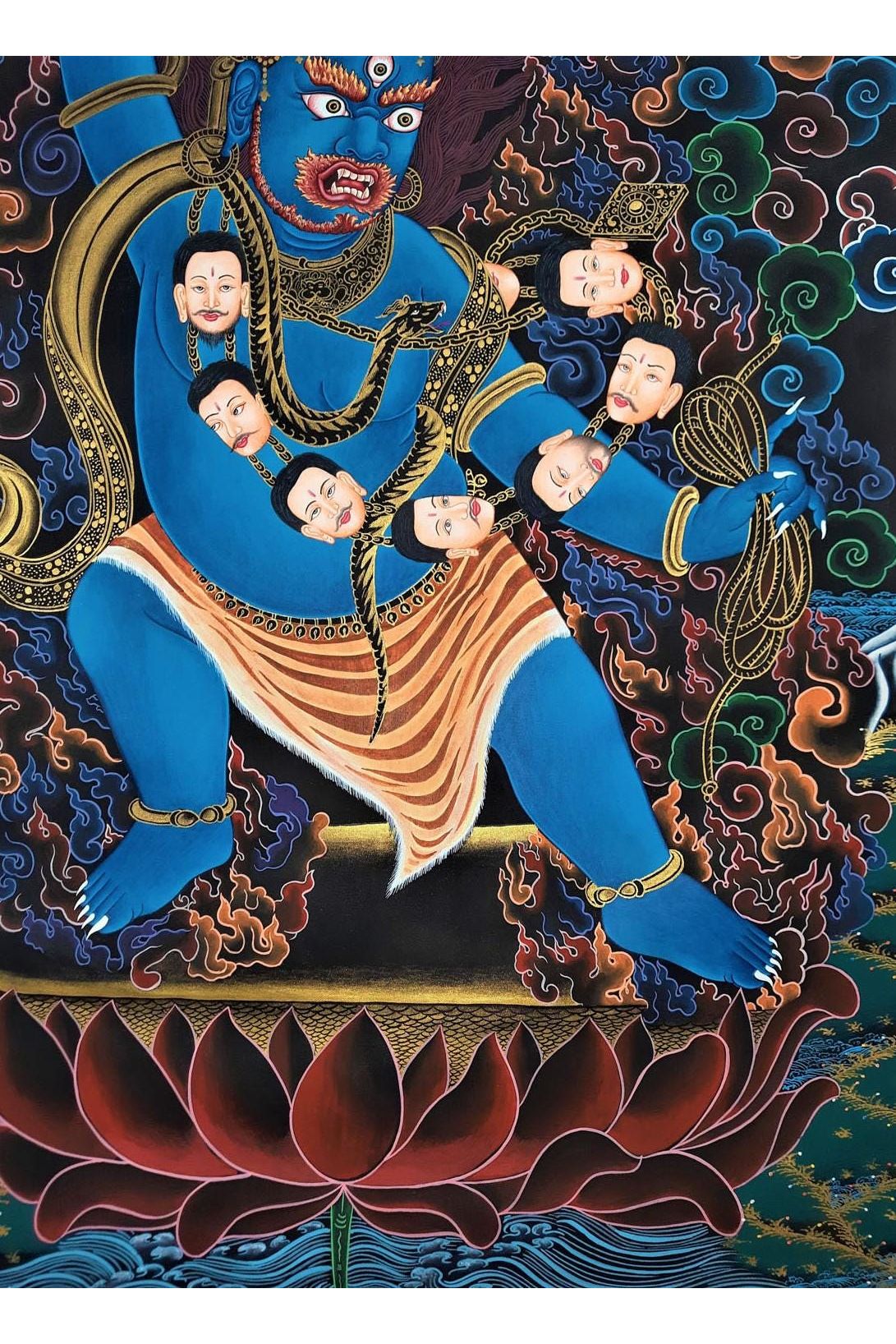 Hand-painted Vajrapani Thangka Painting – Tibetan Buddhist Art, 22x29