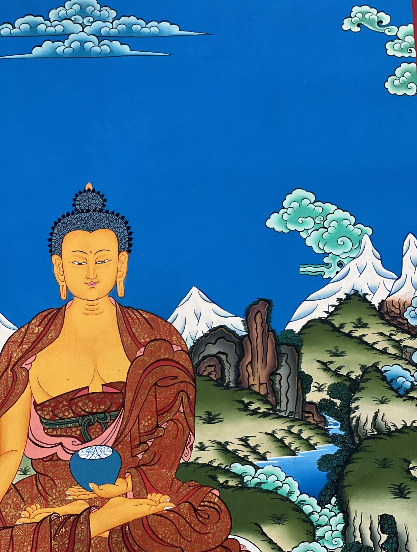 Hand-Painted Shakyamuni Buddha Thangka | Tibetan Buddhist Art