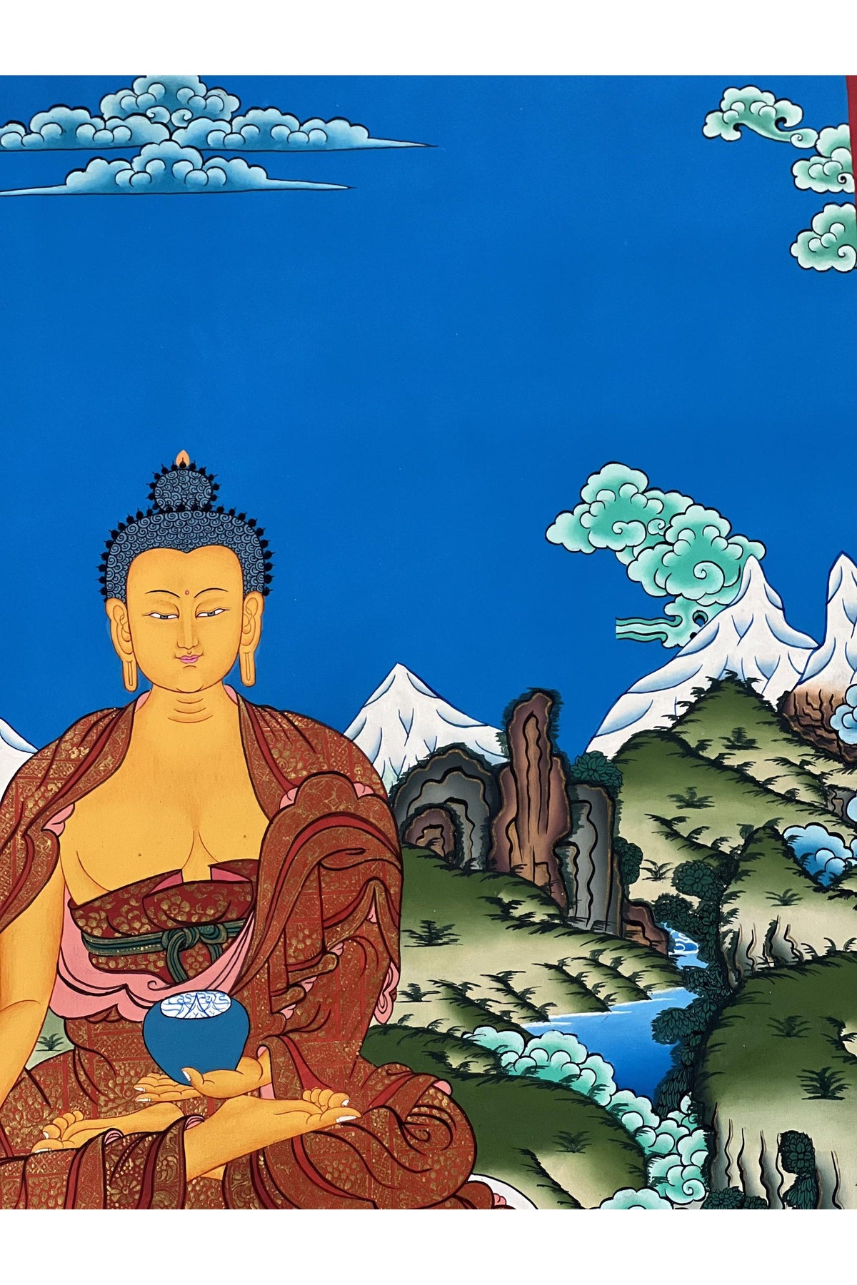 Hand-Painted Shakyamuni Buddha Thangka | Tibetan Buddhist Art