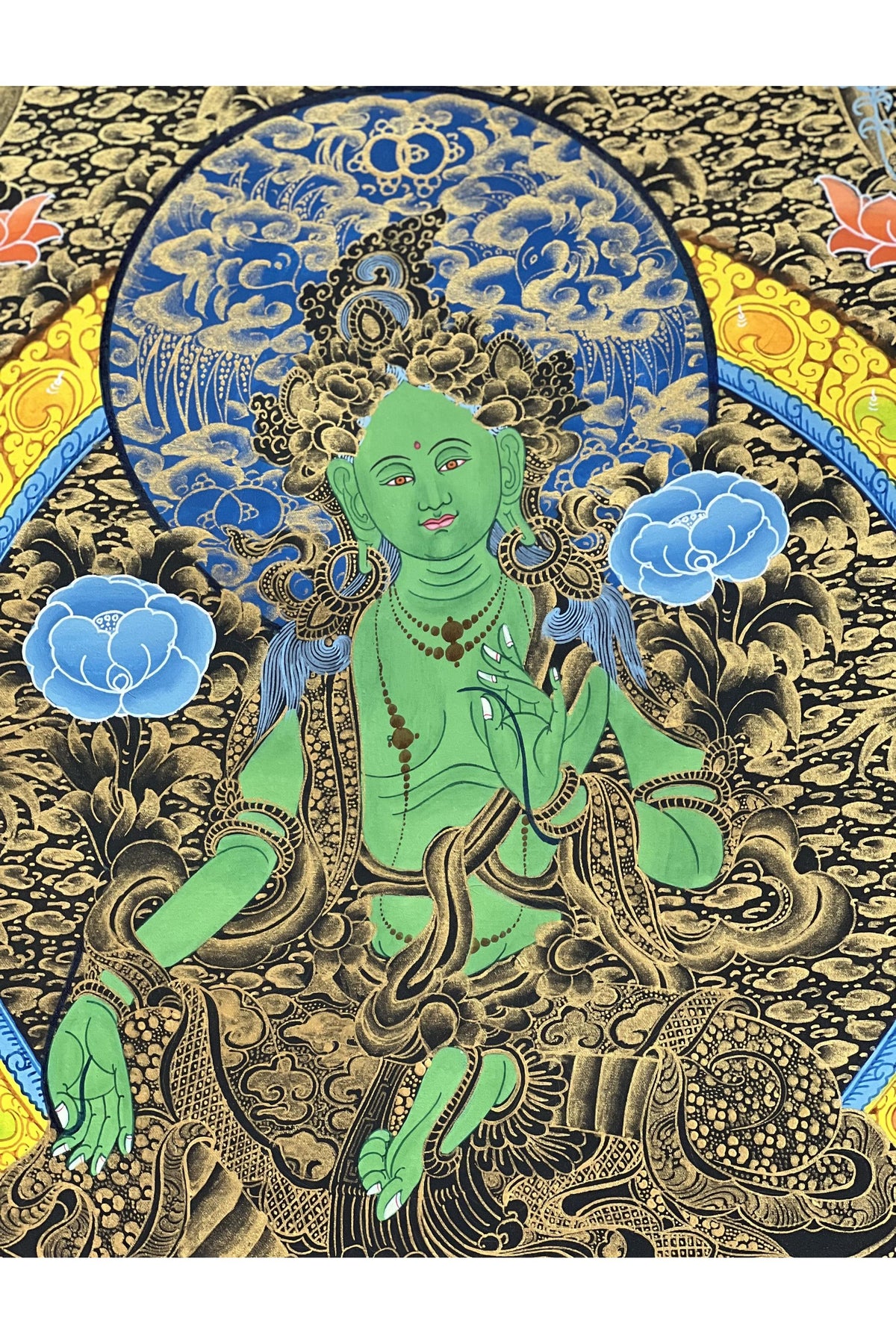 Green Tara Thangka Painting: Hand-Painted Tibetan Compassion Art