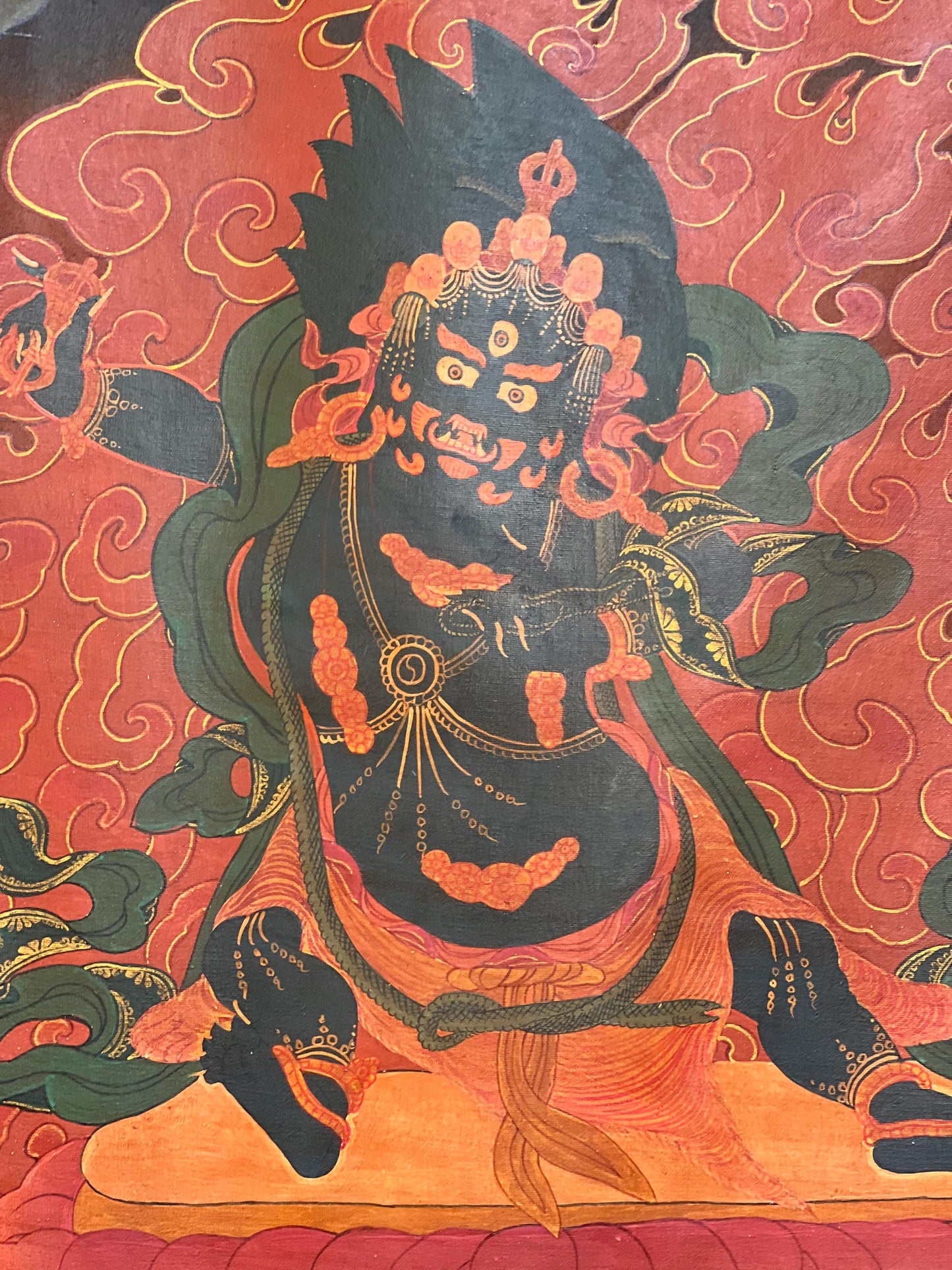 Hand Painted Vajrapani Thangka Painting, Tibetan Buddhist Wall Hanging