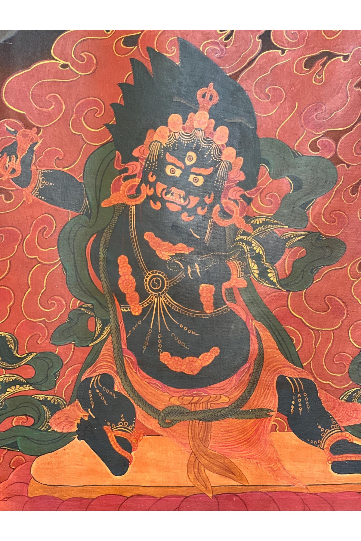 Hand Painted Vajrapani Thangka Painting, Tibetan Buddhist Wall Hanging