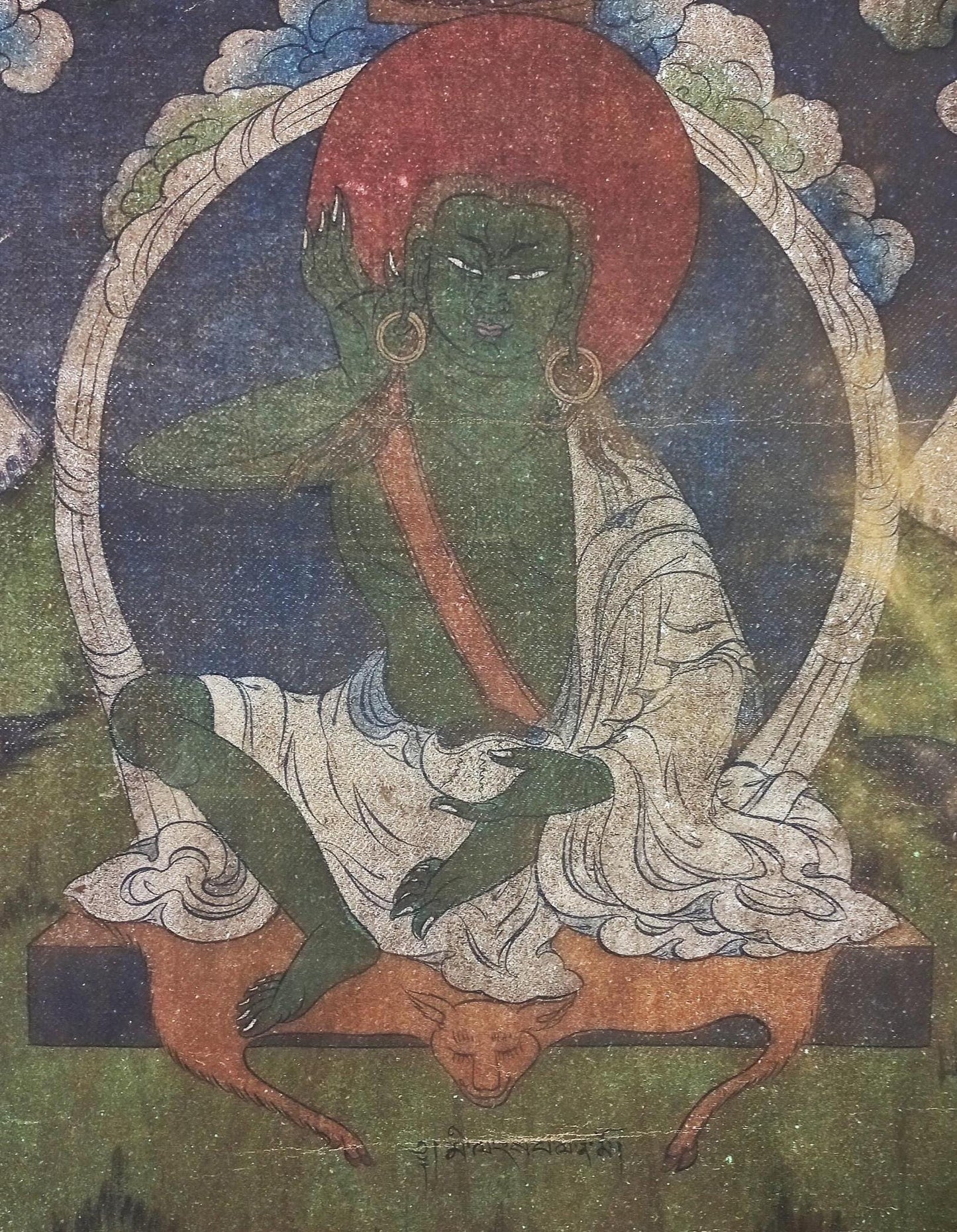 Vintage Milarepa Thangka Painting, Kathmandu Valley Art