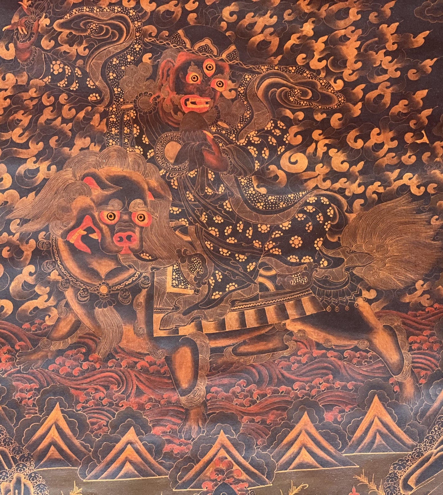 Hand-Painted Dorje Legpa Thangka, Protector of Nyingma Tradition