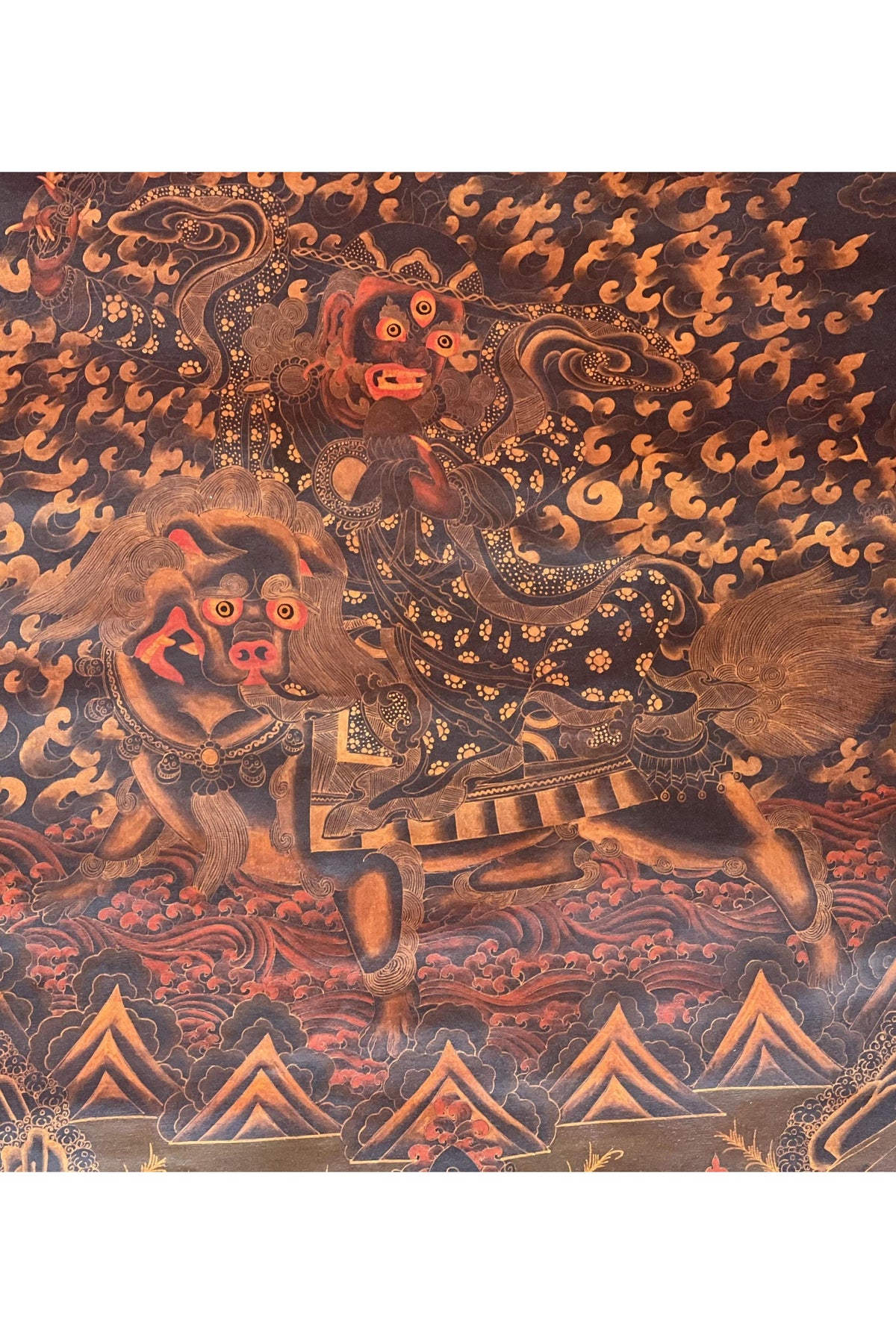 Hand-Painted Dorje Legpa Thangka, Protector of Nyingma Tradition