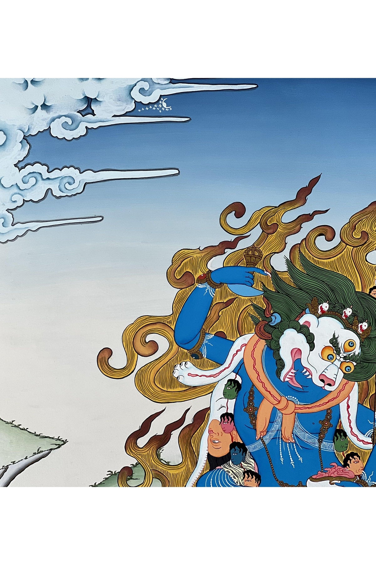 Lion-Face Dakini Simhamukhi Yogini Tibetan Thangka Painting • Hand-Painted Buddhist Art